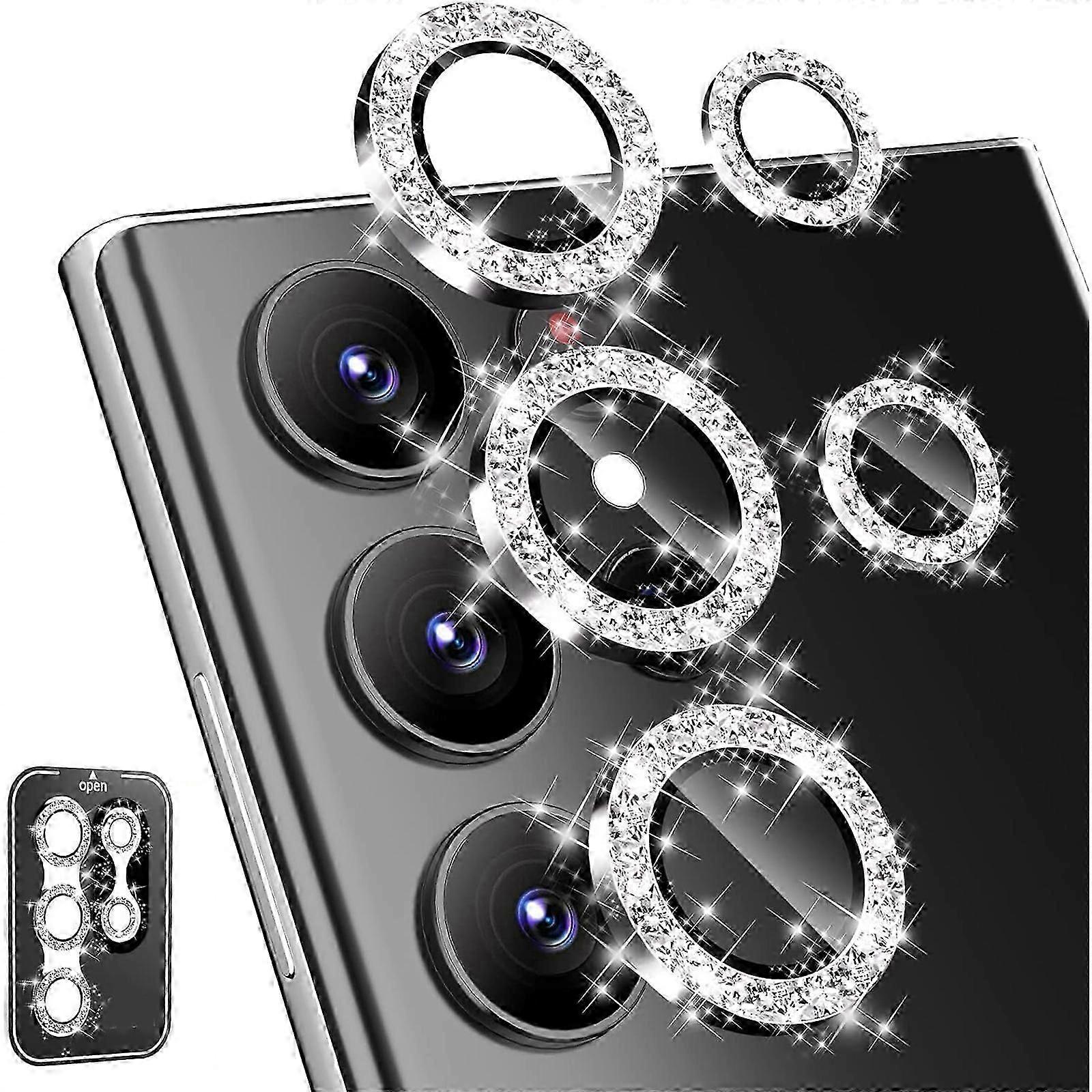 2packs for Samsung Galaxy S24 Ultra Camera Lens Protector, 9H Tempered Glass Anti-Scratch Metal Ring Camera Screen Protector