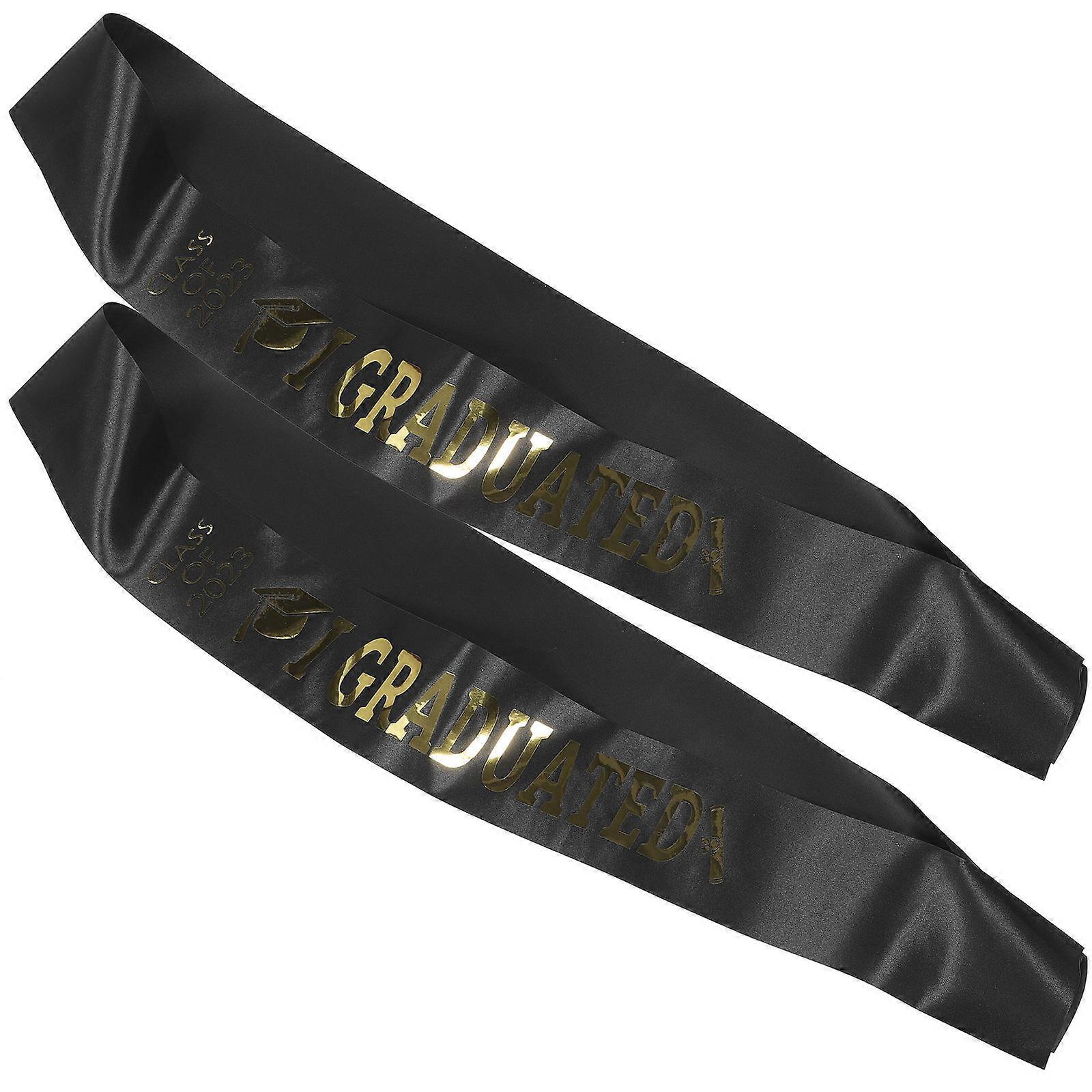 Graduation Props Student Sash for Graduation Party Commemoration 160x9.5cm Souvenir 2Pcs