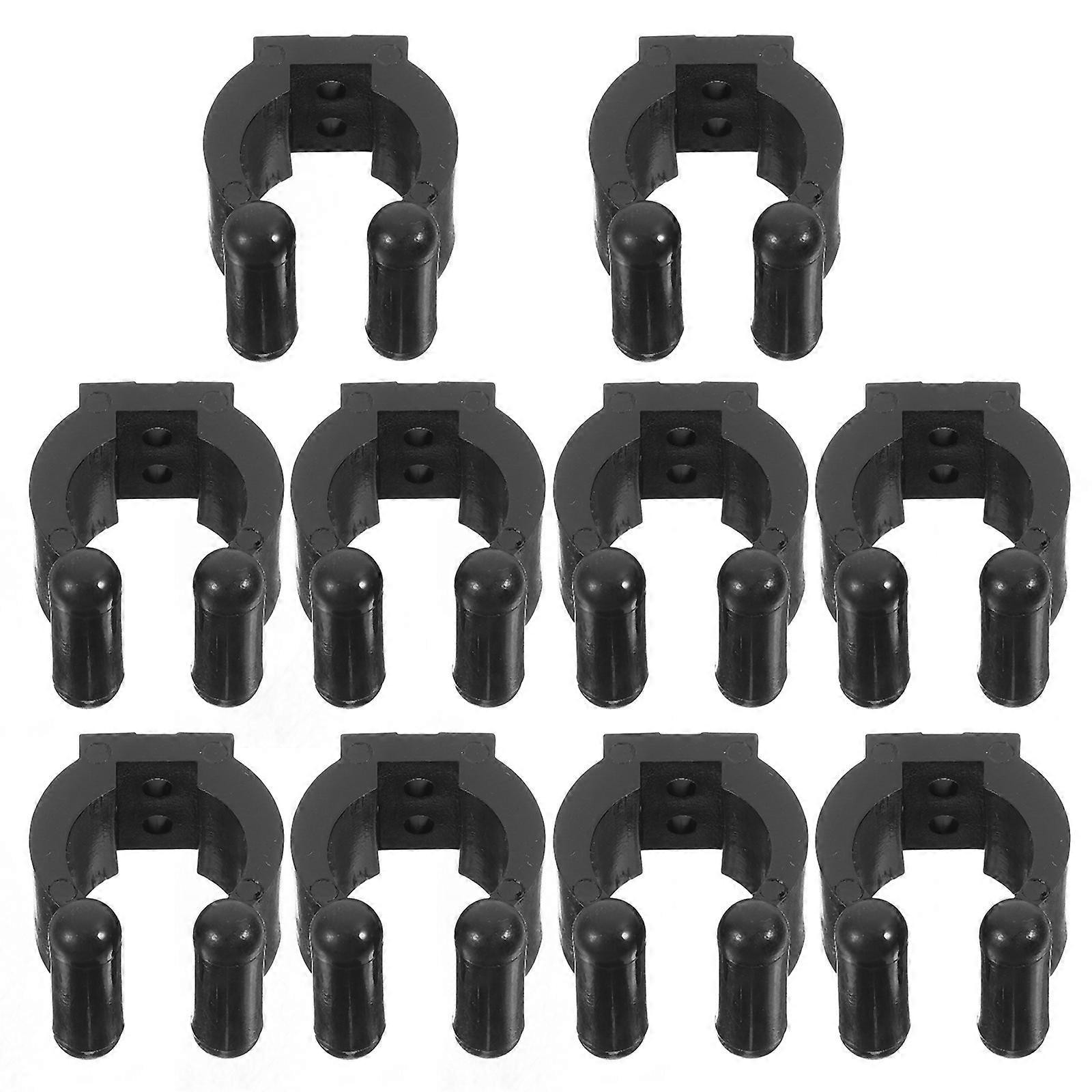 Plastic Fishing Rod and Billiard Cue Clips with Screws Wall Mountable Storage Rack Holder for Pool Cue and Fishing Pole Organization Multifunctional