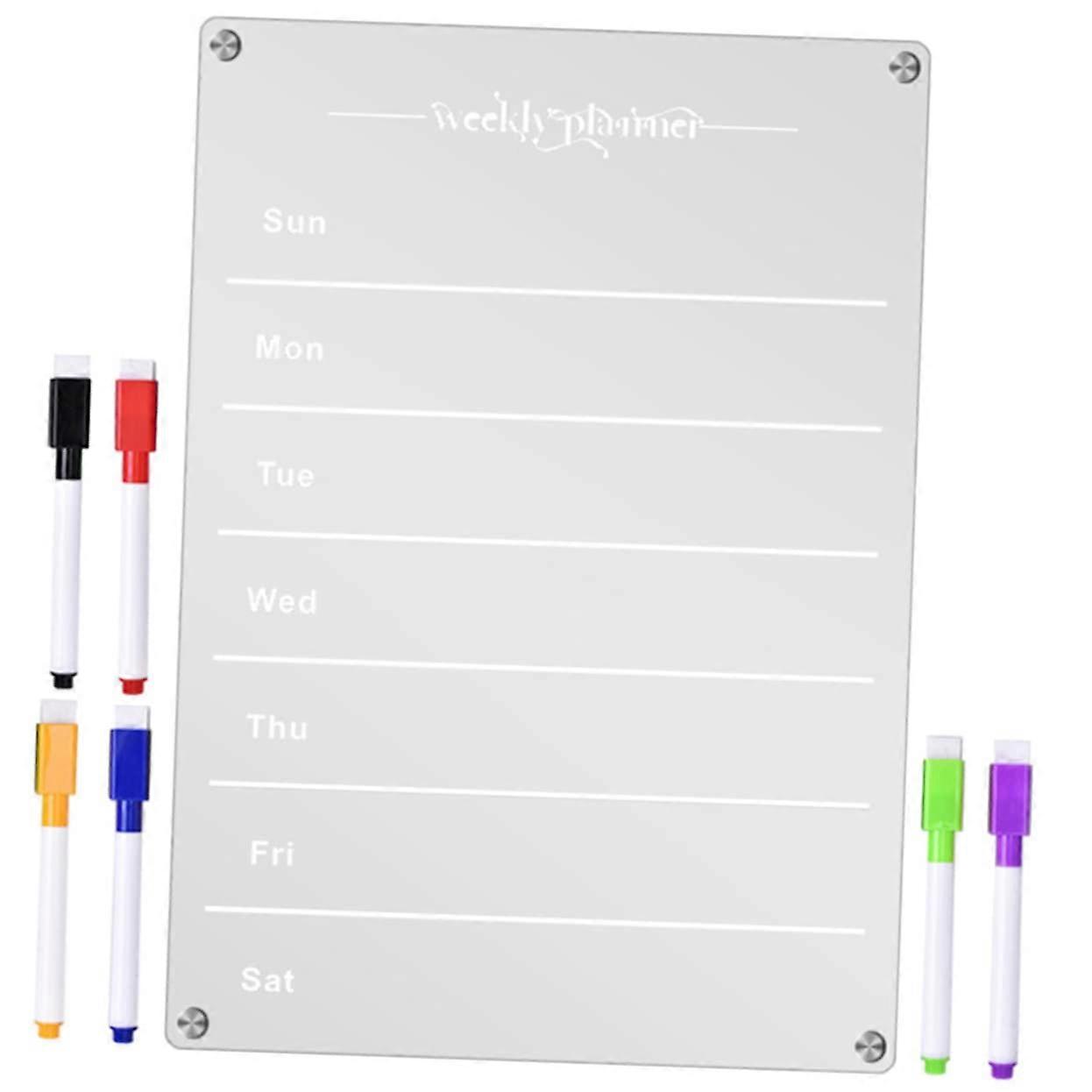 1PC Practical Magnetic Dry Erase Board for Refrigerator, Writable Notes and Weekly Planner with Markers, Household Organization and Reminders