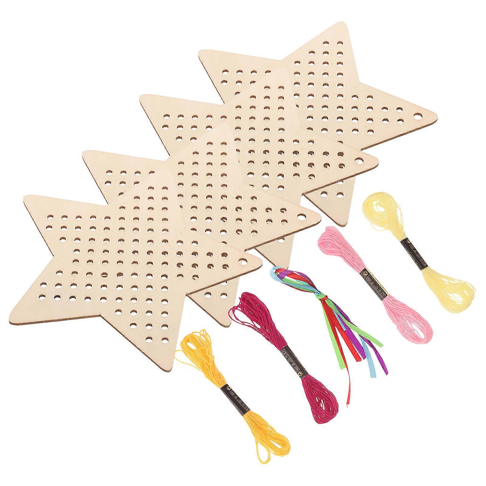 Cross Stitch Bookmark Kit 1Set Assorted Color with Wood for Decoration