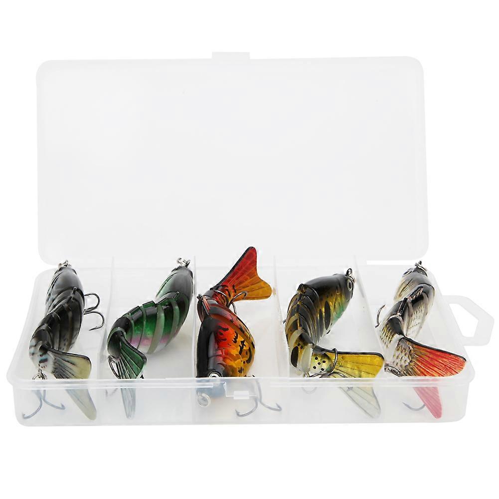 5 pcs 10cm Multi Sections Artificial Fishing Lure Bait Sea Fishing Tackle Sinking Wobblers with Hook