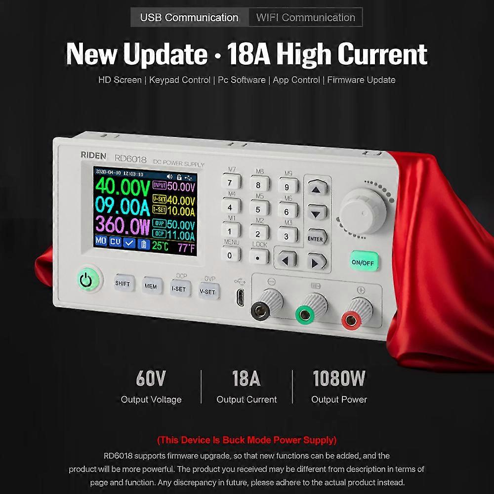 RD6018 18A Constant-Voltage and Constant-Current Direct-current Power-Supply Module Keypad PC Software Control Voltmeter
