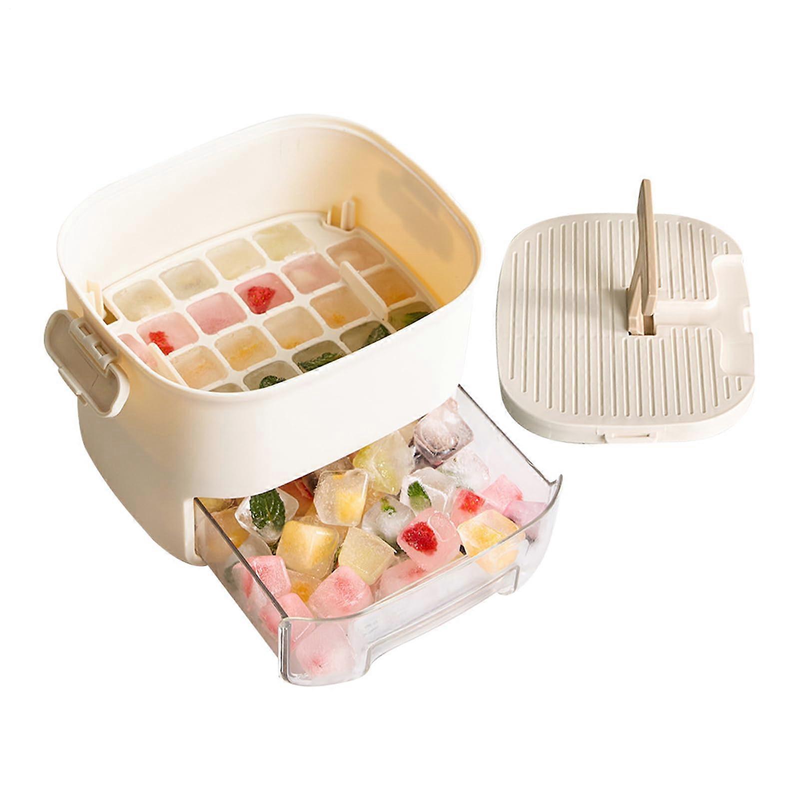 Ice Container For Freezer With Lid, Large Capacity Ice Mold, Plastic Ice Maker For Camping And Parties