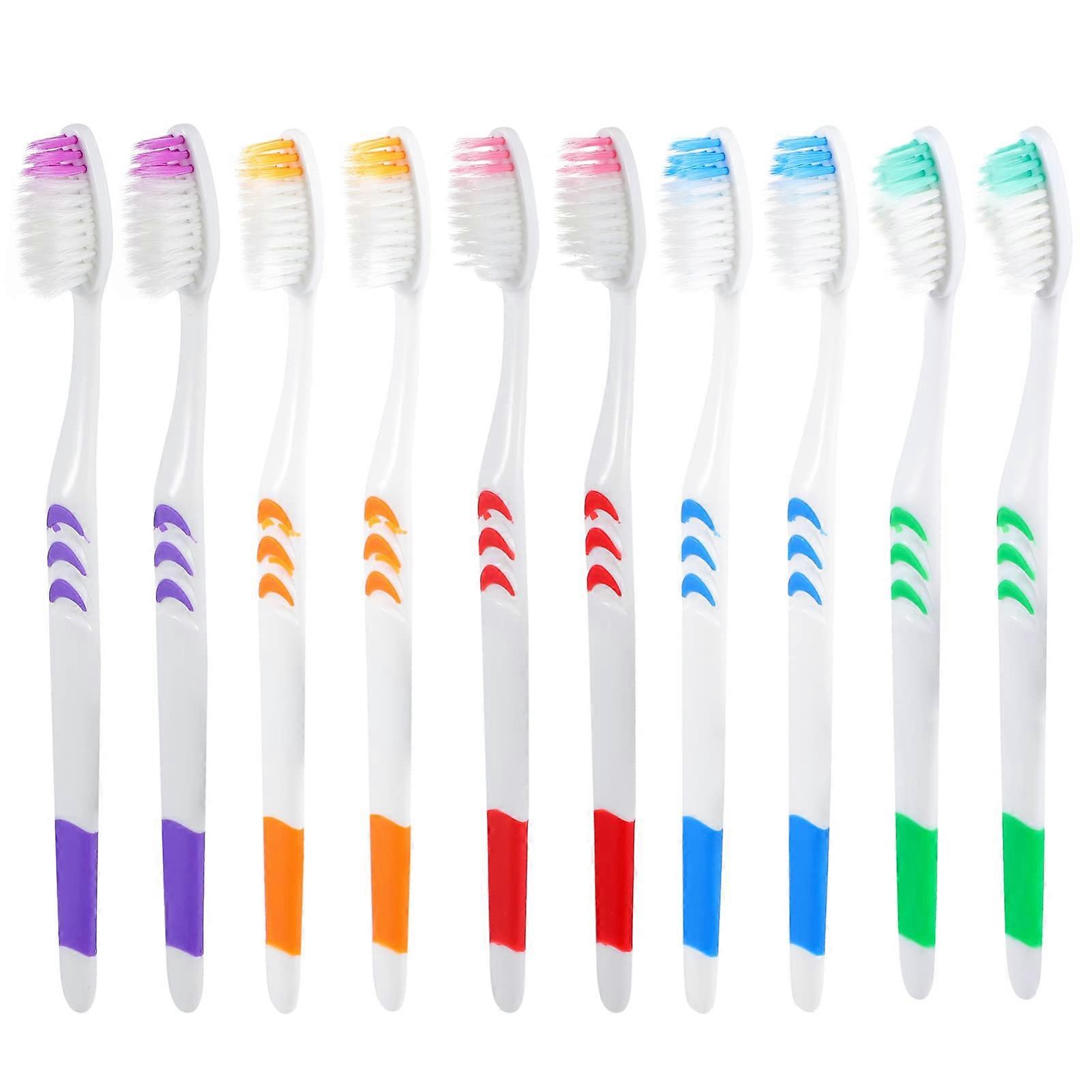 Pack of 30 Travel Toothbrushes Disposable Toothbrushes for On the Go Cleaning Tool with Bristles for Removing Food Leftovers and Stains