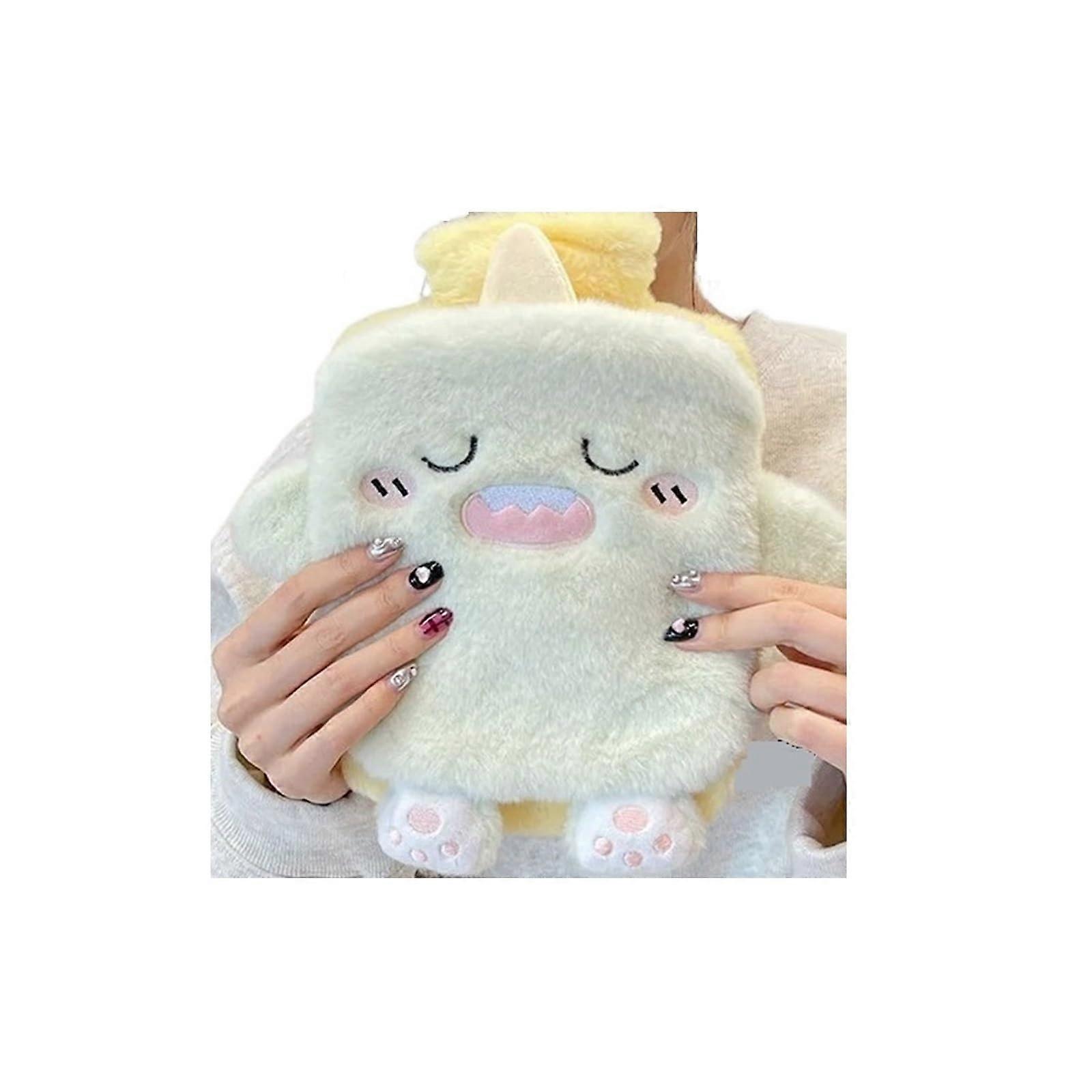 Wärmflasche 750ml Soft Reusable Hand Warmer Bottle, Warm Water Filling, Cute Design, Color B