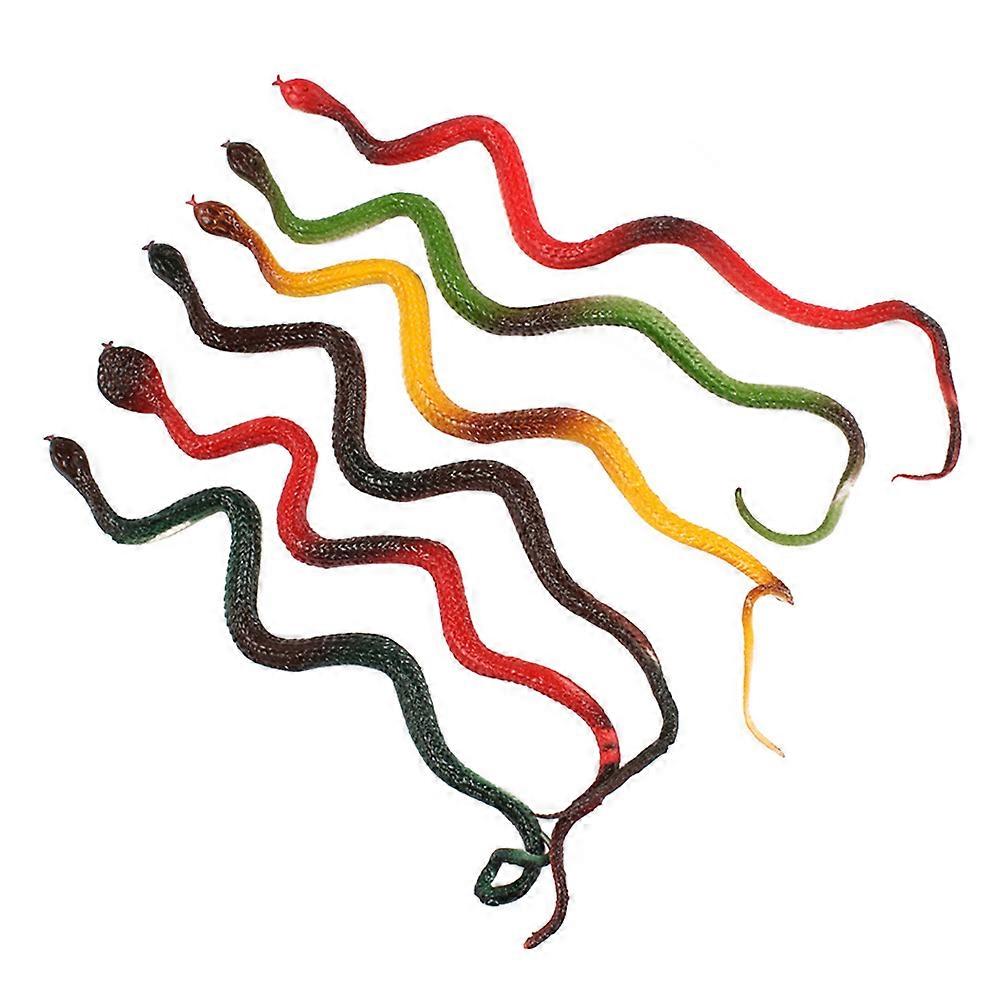 Scary Prank Toy Artificial Snake Halloween Decoration Party Props Serpentine Shape Assorted Color 24Pcs