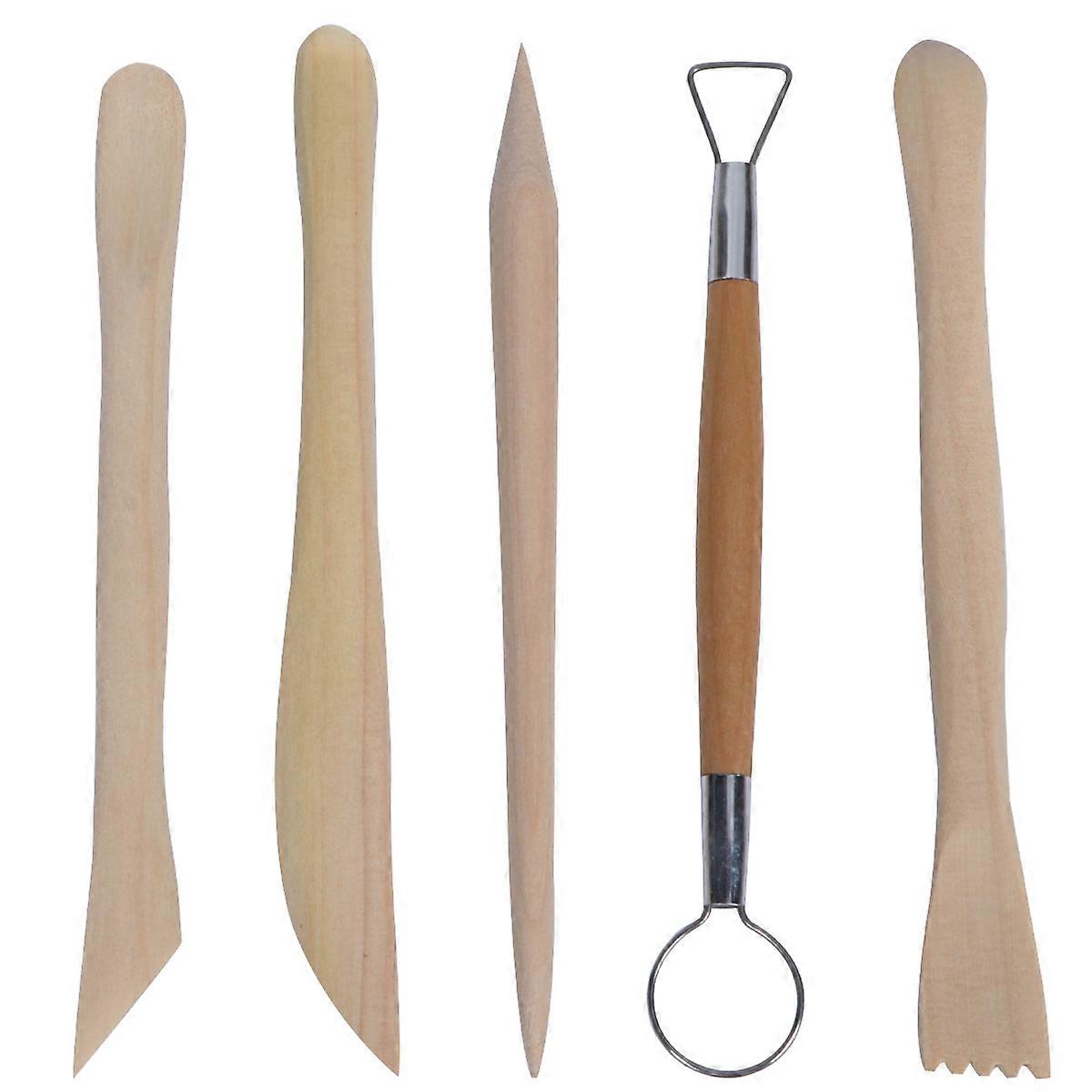 Sculpting Tool Modeling Clay Plastic Pottery Centering Tool Various Styles 16.5x1x1cm Scraping 5Pcs