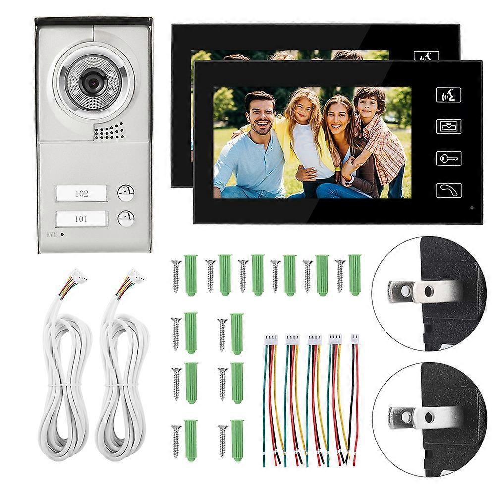Système d’interphone de sonnette vidéo avec IR Camrea pour 2 appartement