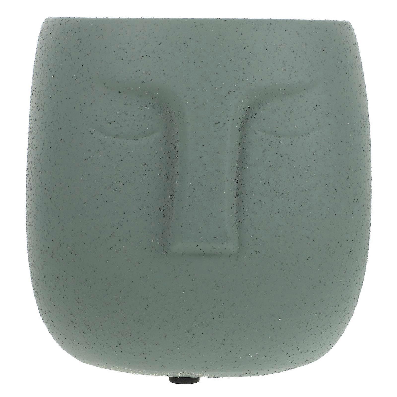 Garden Flower Pot Abstract Face Design Ceramics Planter For Balcony Simple Nordic Style 14.00X12.50X12.50CM 1Pc