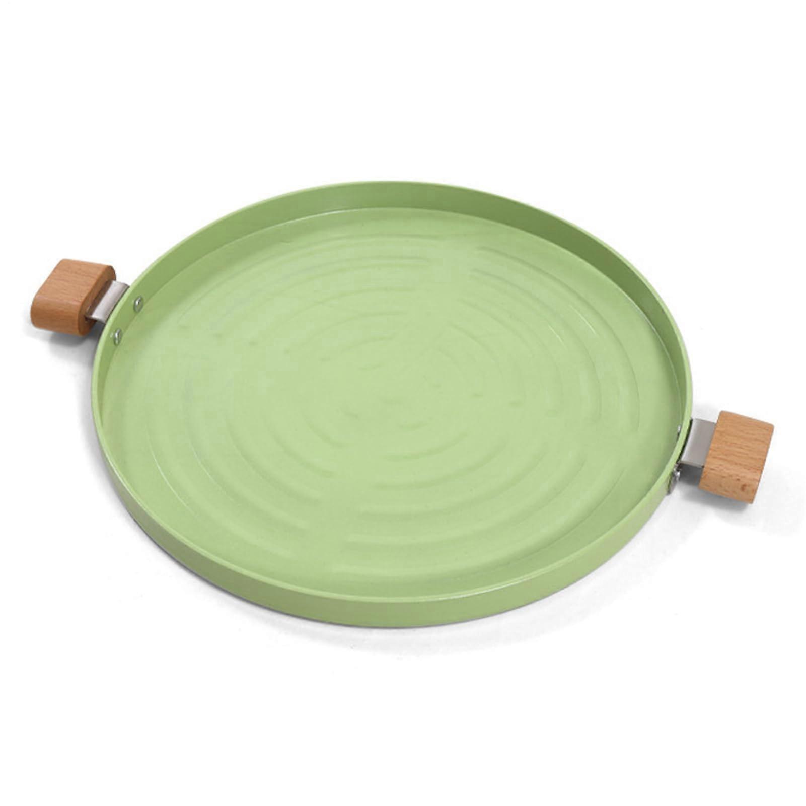 Grill Plate Round Non-Stick Smokeless Grill Pan With Handle For Camping On Stove Cooking And Baking