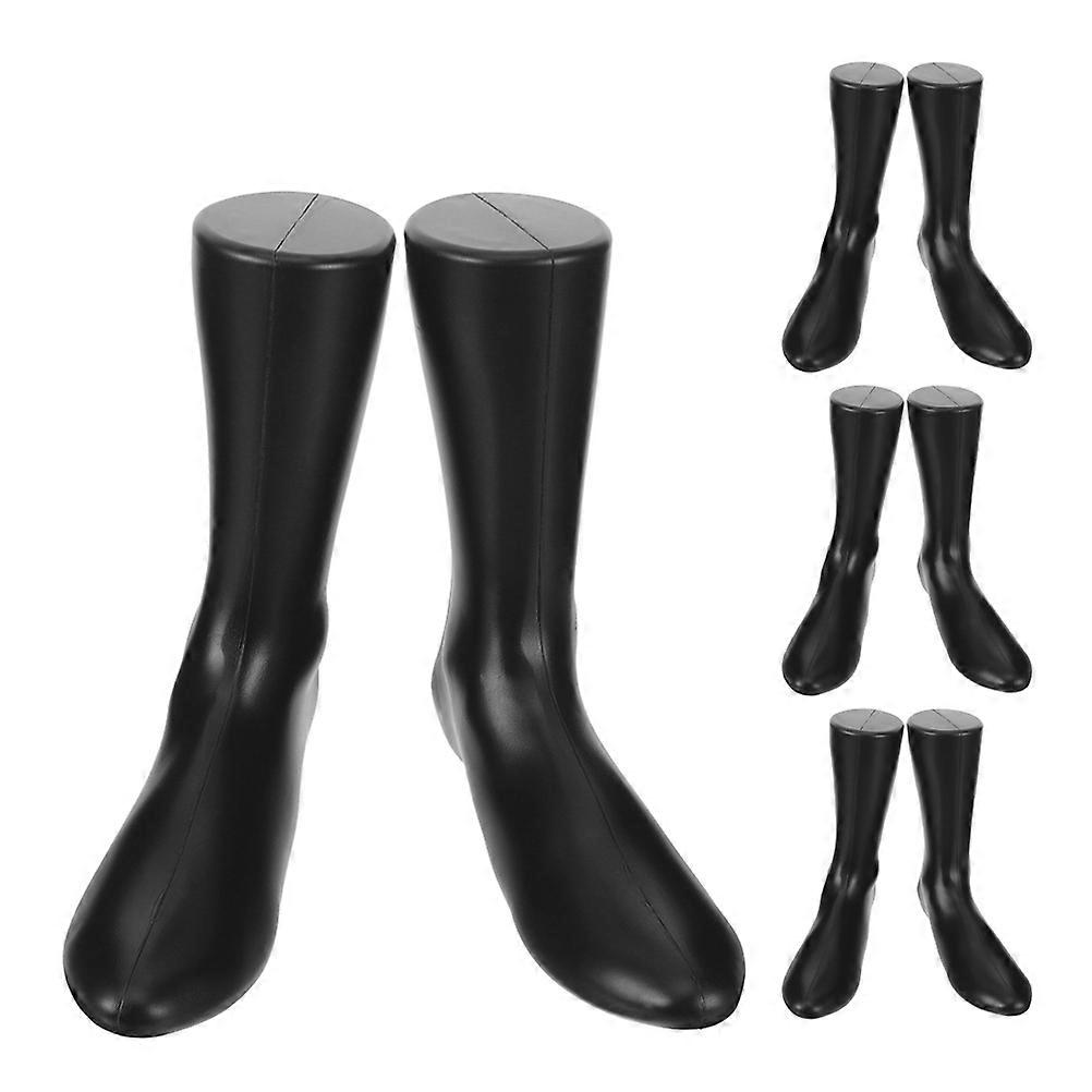 Sock Display Holder Foot Model for Display 4Pcs Black Plastic Mannequin Stand