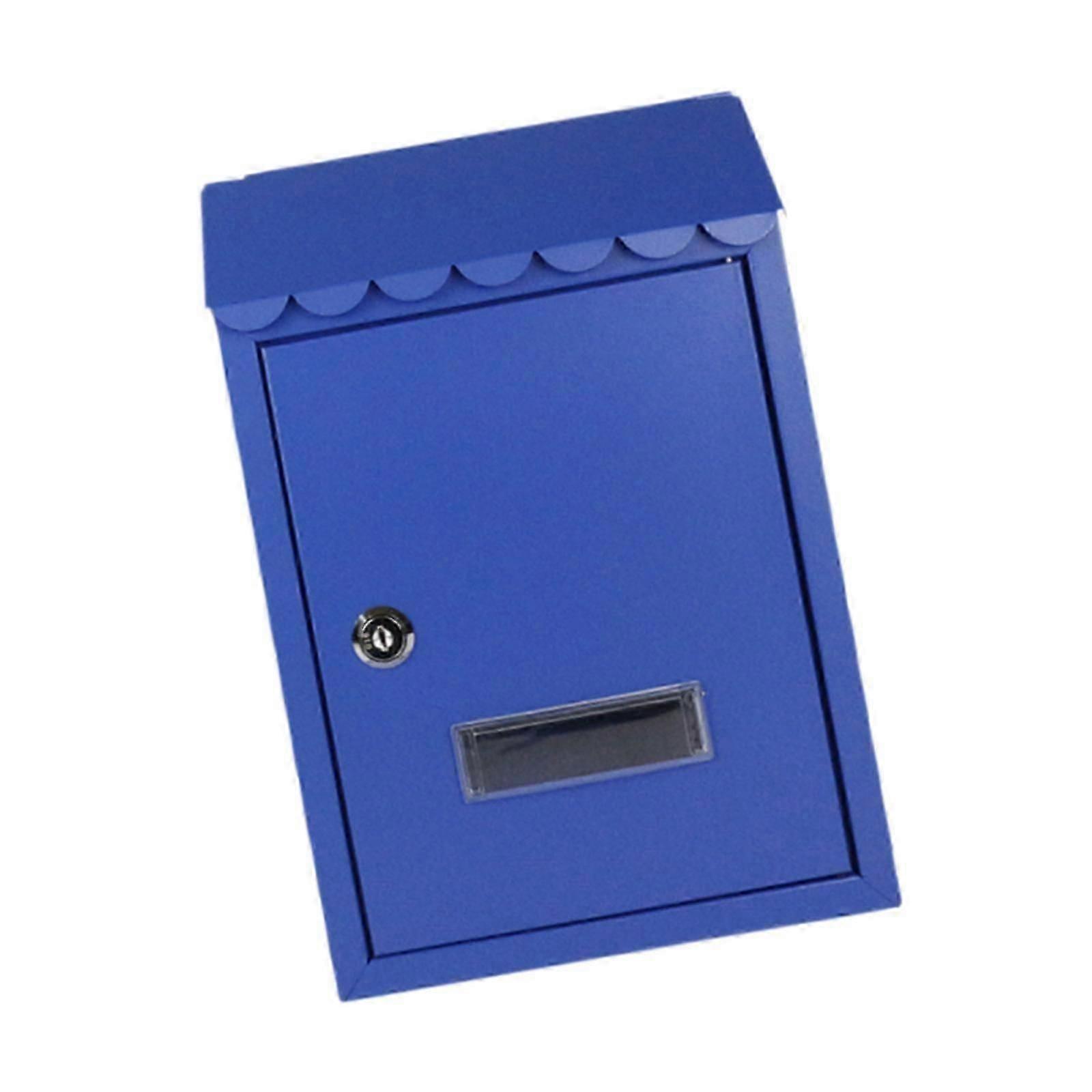 Metal Wall Mounted Post Box Letterbox with 2 Keys for Office Business Sturdy Red