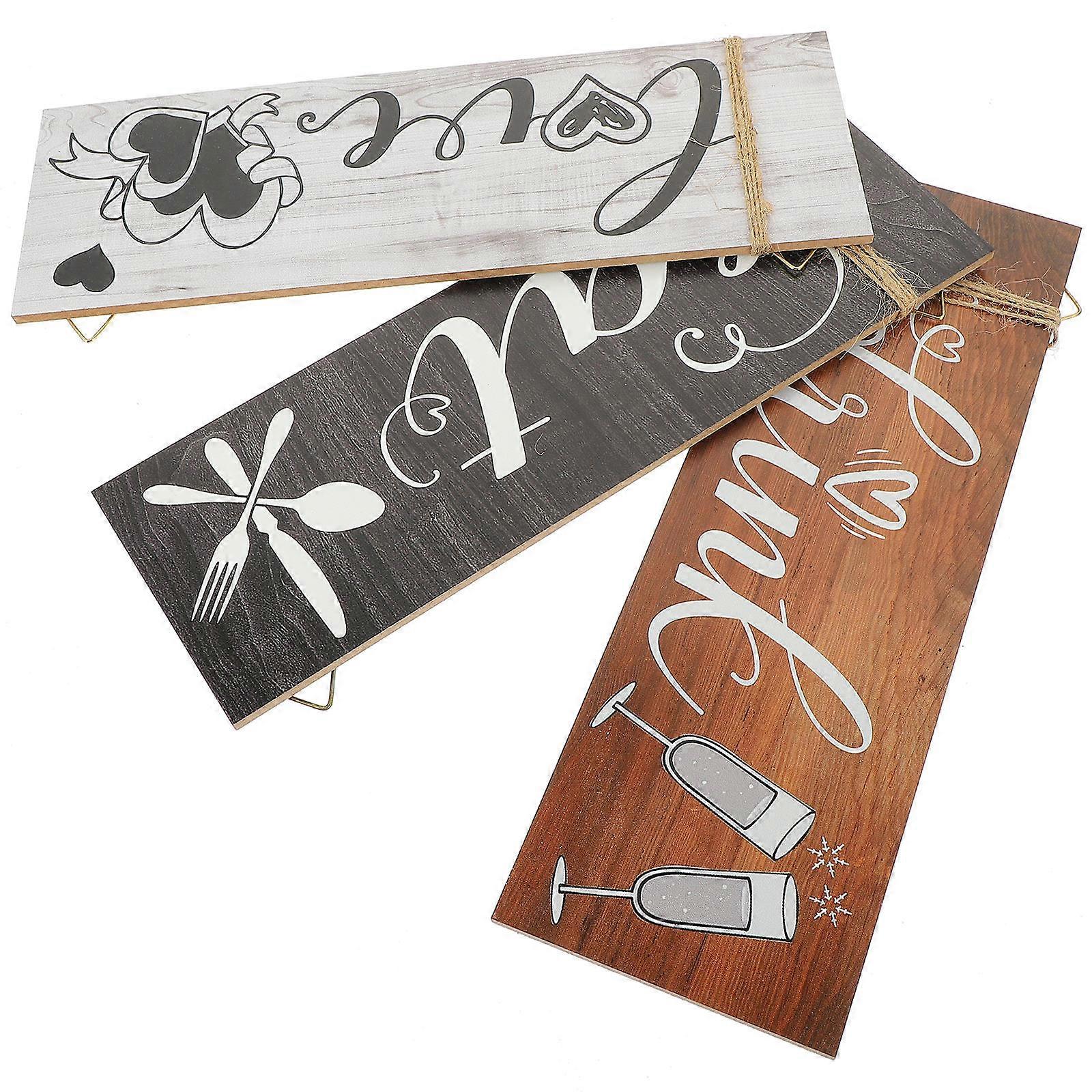 שלט דלת מטבח בעיצוב קיר כפרי עם צבע מגוון וחבל כותנה לקישוט 6.5 x 4.3 אינץ'