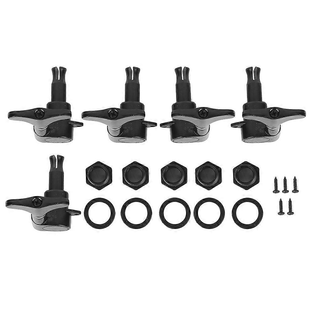 Bass Tuners Set String Knob 5‑String Alloy Enclosed Winding Musical Instrument AccessoriesBlack