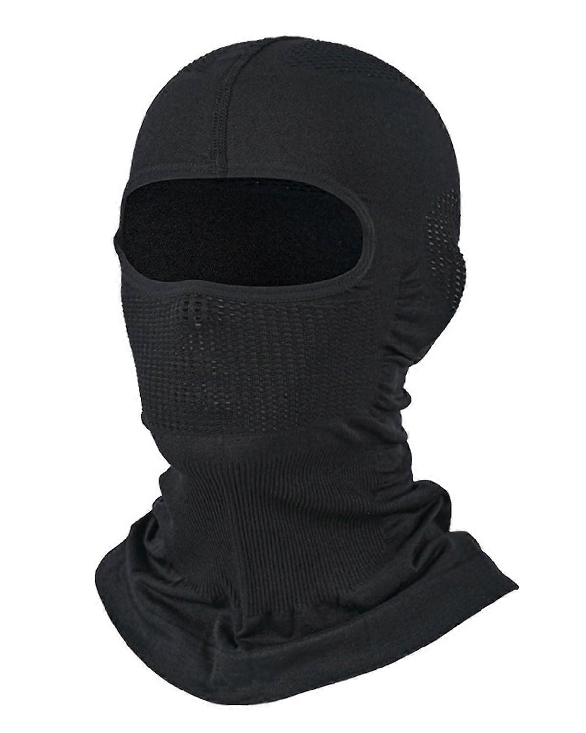 Balaclava Full Face Mask for Motorcycle and Skiing, Breathable Black Mesh, Unisex Helmet Liner for Men and Women