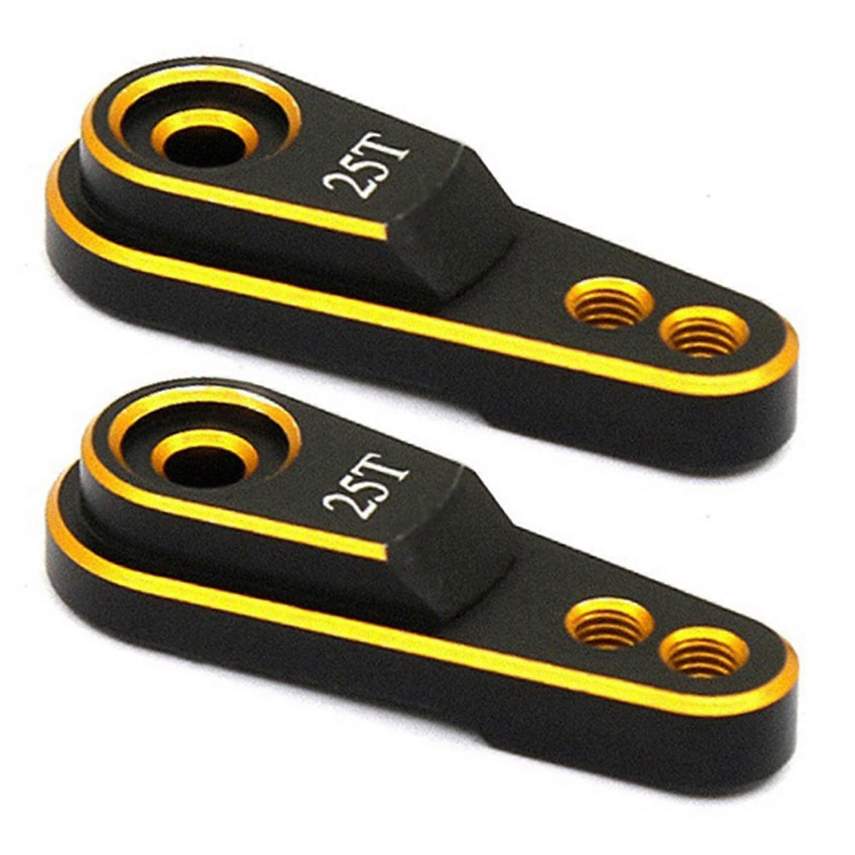 Steering Link Servo Arm Horn 2x Hard Aluminium Alloy 25T M3 For 1/10 RC Crawler TRX-4 Gold Metal Upgrade Part