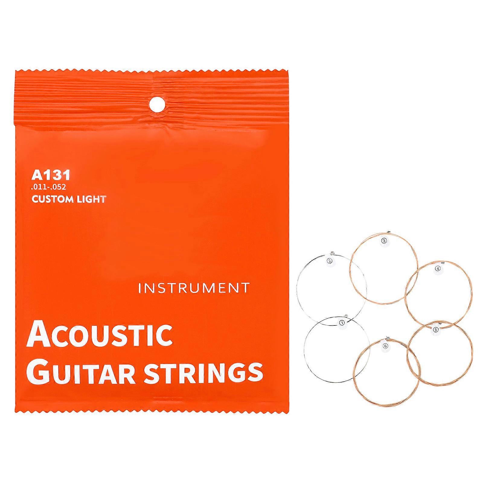 6Pcs Classical High Carbon Steel Core Guitar Strings 1st-6th String Guitar Strings for Acoustic Folk Guitar Accessories Multicolor