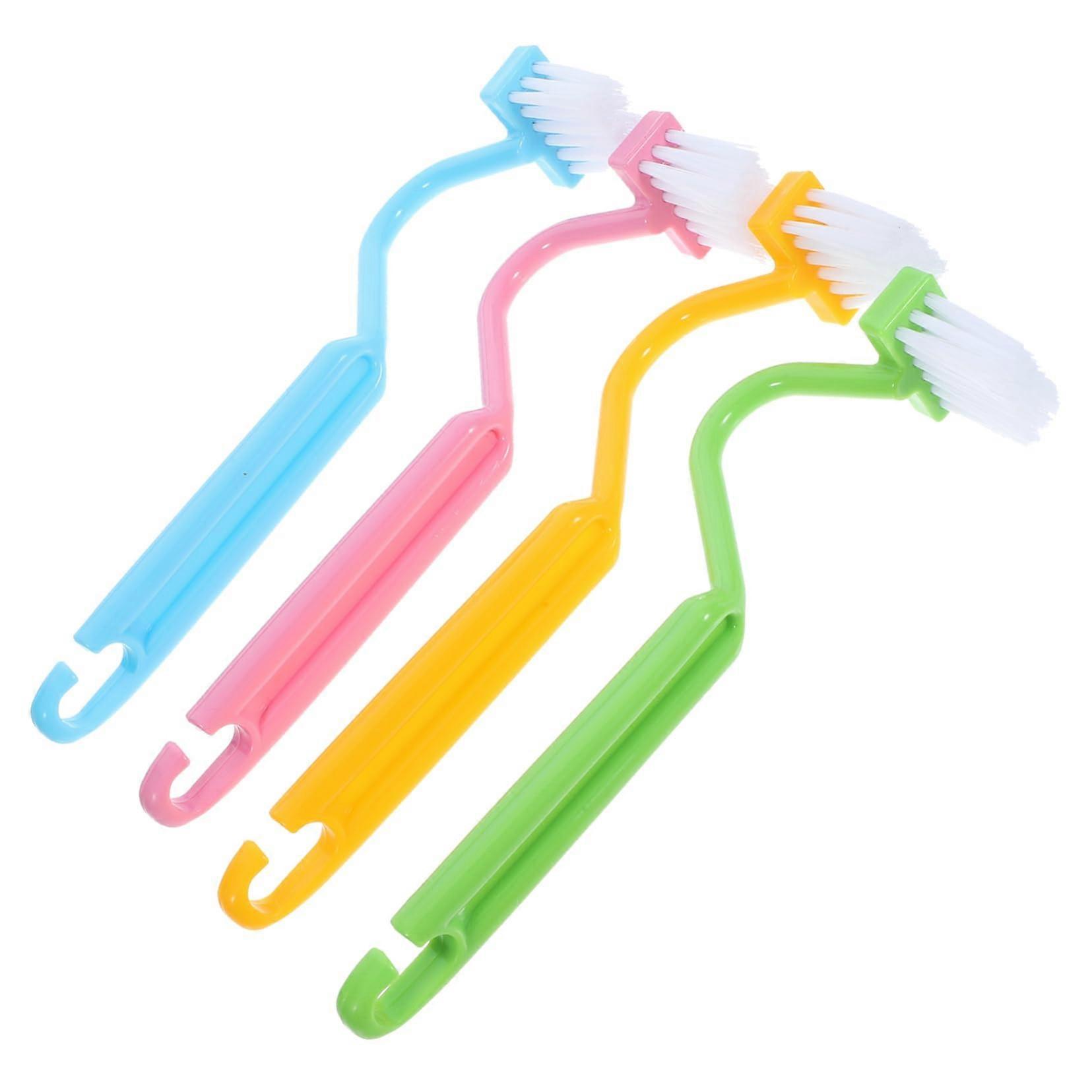 4 Pieces Bent Toilet Brushes WC Cleaning Tools for Edge and Corner Reusable Flexible and Durable for HardtoReach Areas Shape