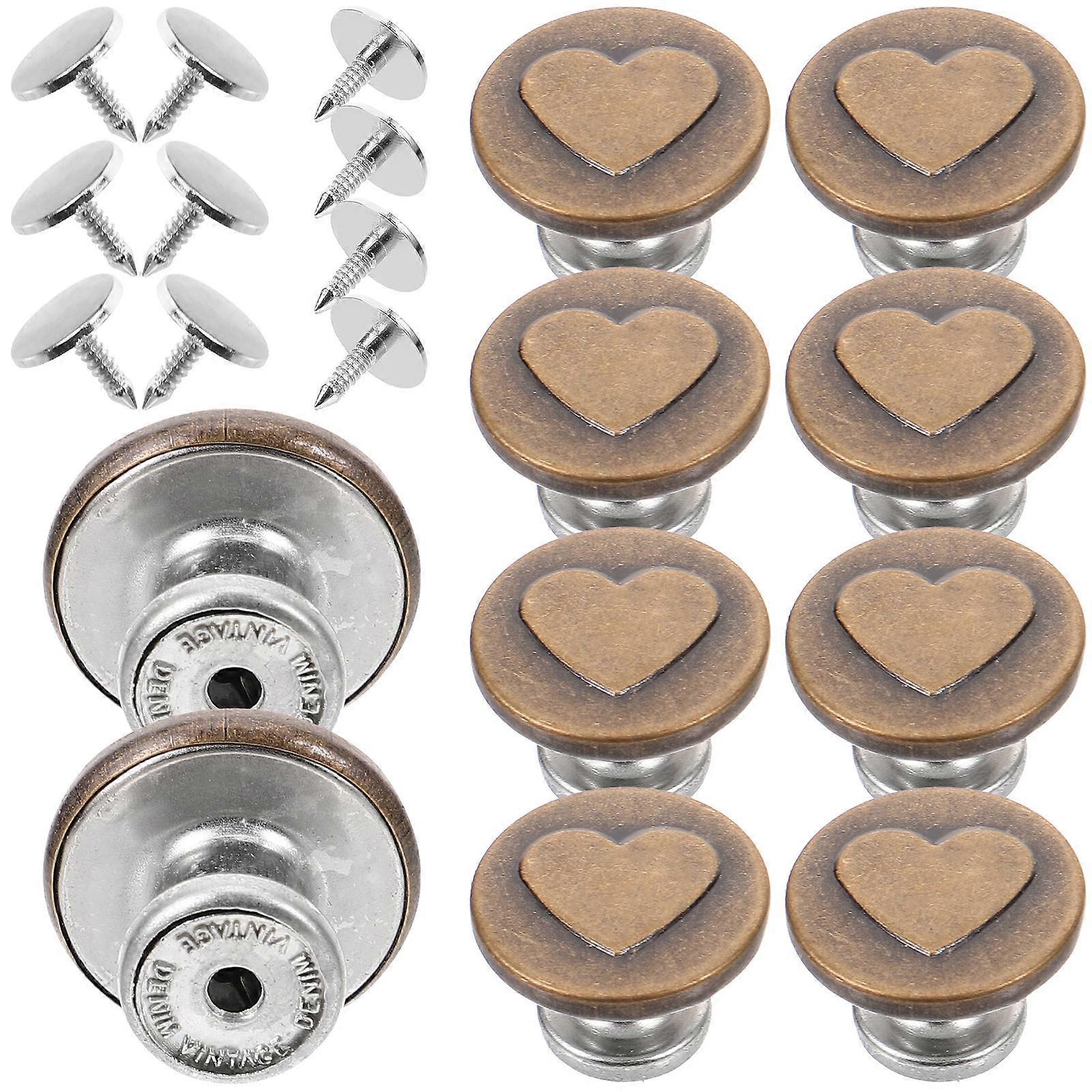 Pants Buttons Replacement Jeans Button Tightener Assorted Color 1.50X1.50X1.00CM No Sewing 10Pcs
