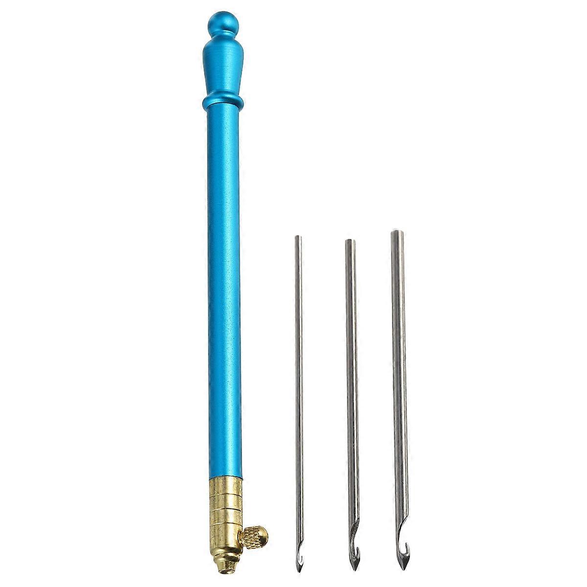 גב רקמה סרוגה, מתכוונן אגרוף מחט רקמה עט אגרוף מחט טמבור וו רקמה ערכות תפר משחיל ערכת רקמה מתכת