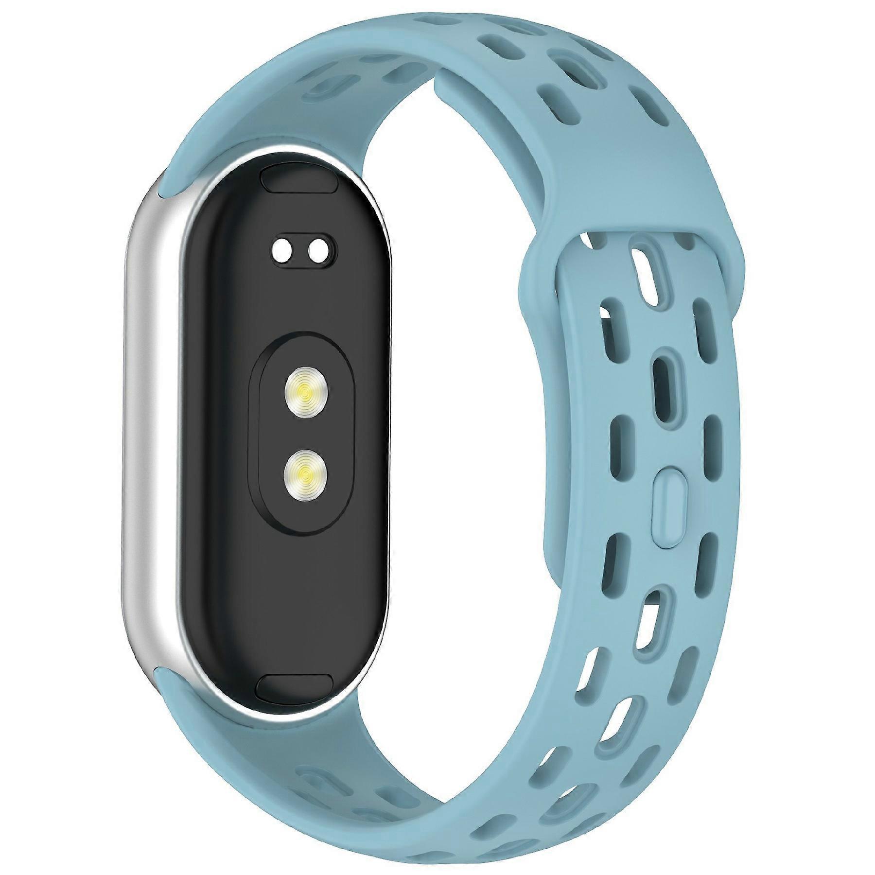 Klockband för Xiaomi Smart Band 10 9 8 Hål Design Justerbar TPU Strap Baby Blue