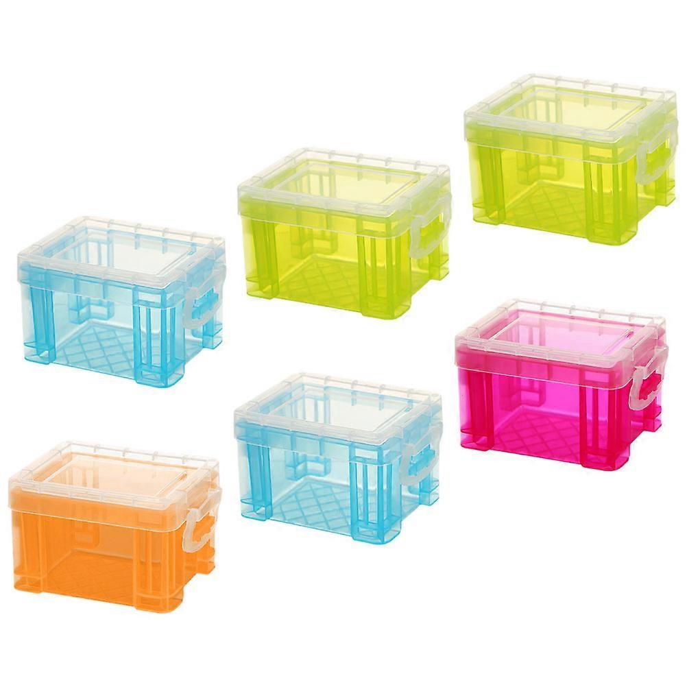 Mini Square Storage Containers Box Rectangular PP Material Home Office Use Simple Style 6Pcs