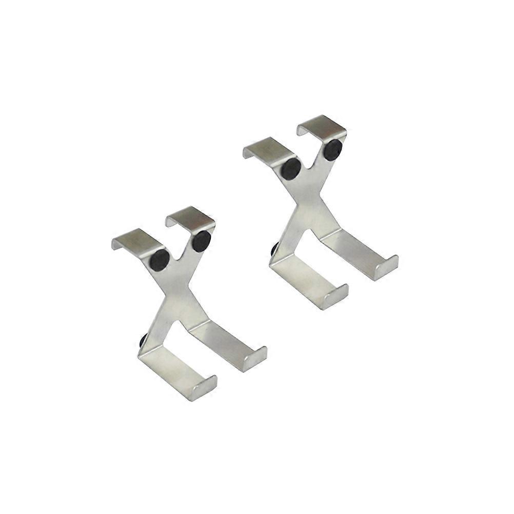 Storage Hooks Kitchen Organization Non Marking Type Silver 2Pcs
