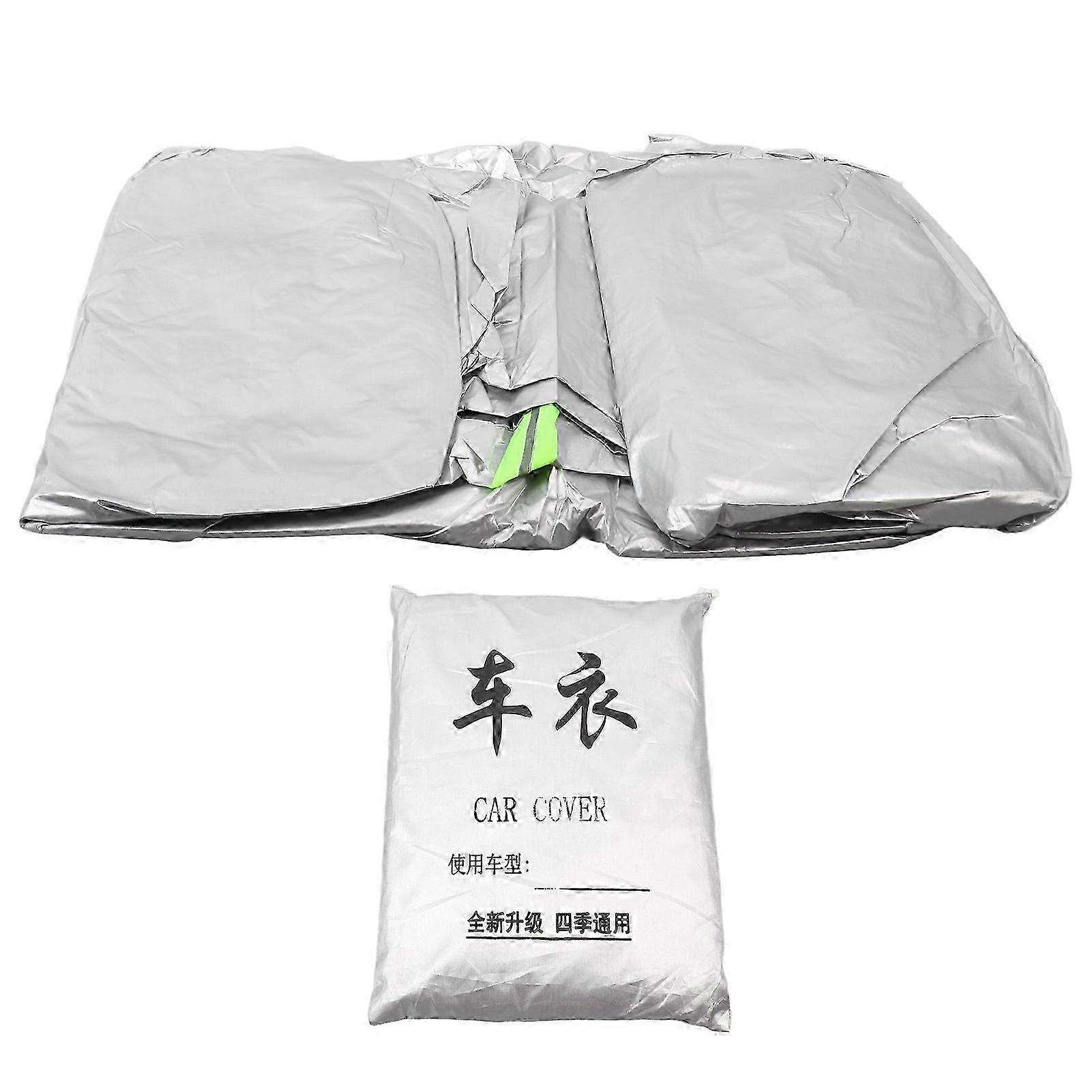 Silverfärgat bilskydd solskydd universal passform heldragen utvändig överdrag dammtät vädertät vattentät heldragen utvändig överdrag