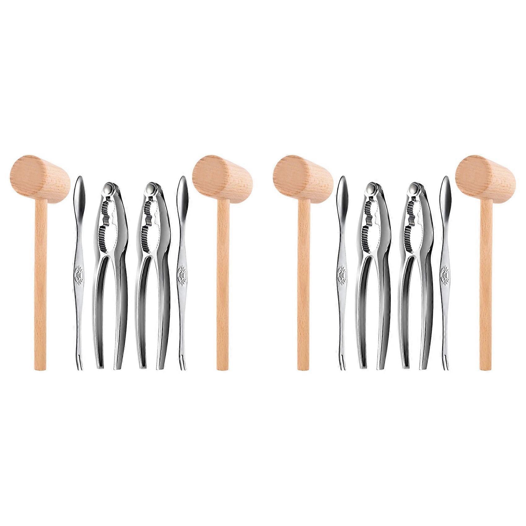 12Pcs Seafood Tools Set Including 2 Forks 2 Lobster Crackers Nut Cracker ,Crab Crackersand 2 Lobster