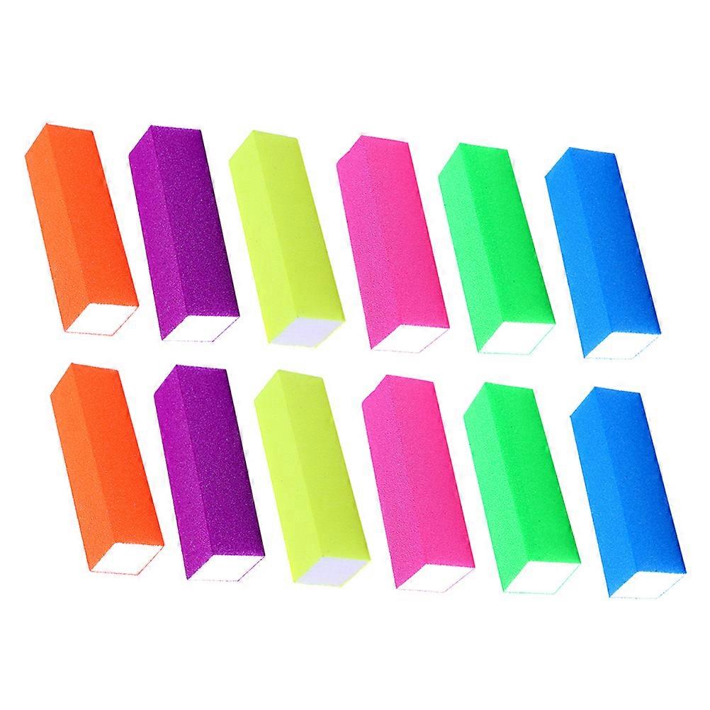Nail File Buffers for Nail Polishing Practical and Durable Sponge Tool Assorted Color 12pcs