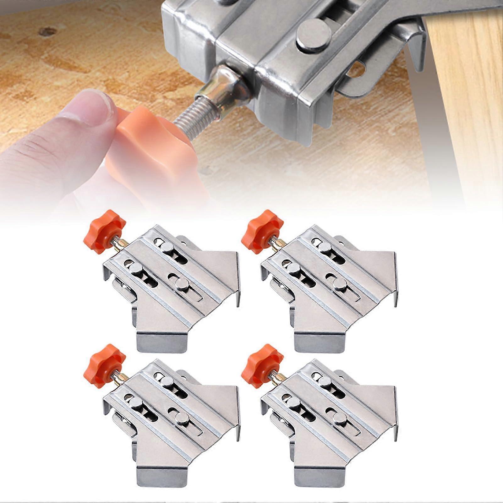 Durable Stainless Steel Right Angle Clamp for Woodworking, 4-Pack Open Right Angle Clamp for Metal Frame Welding