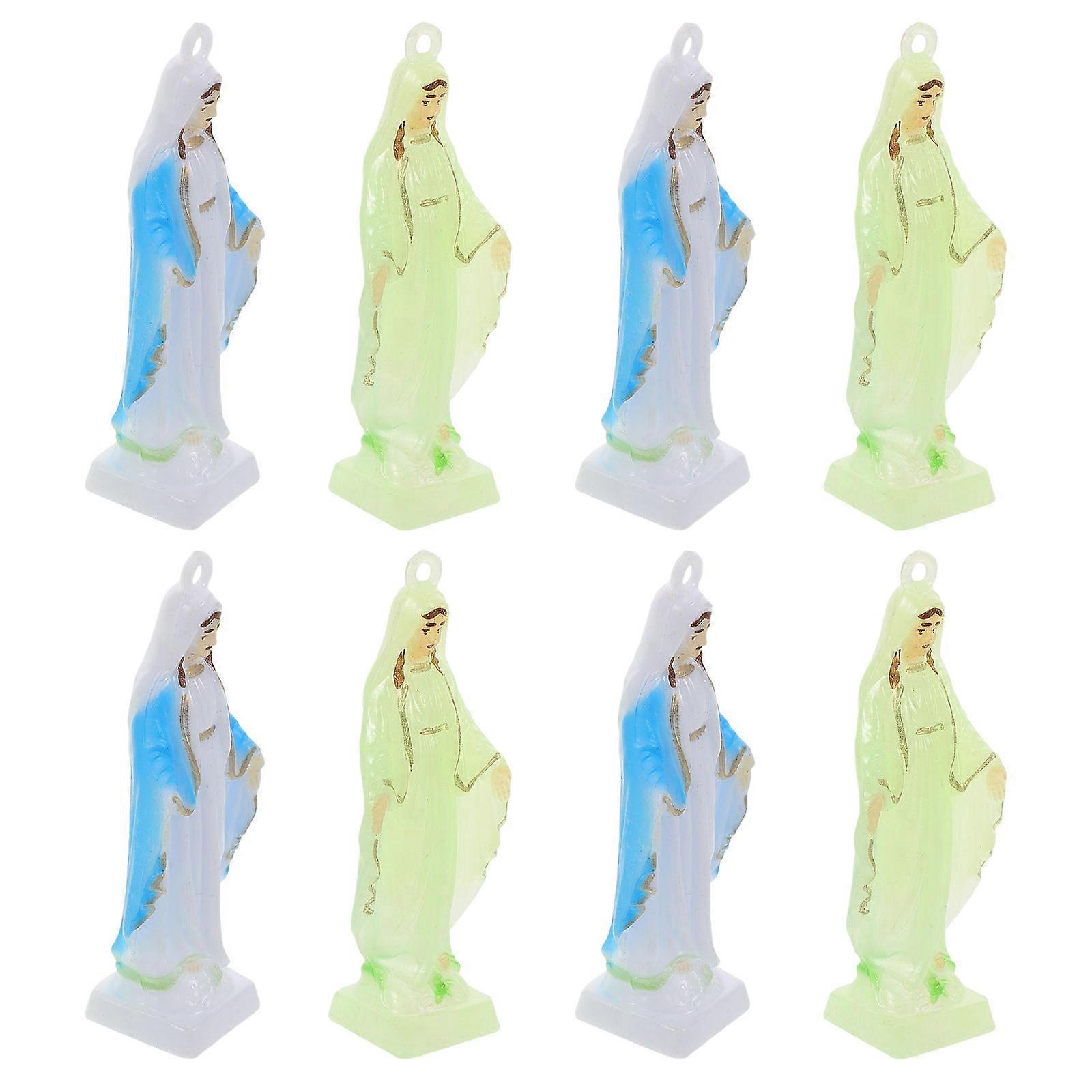 Luminous Virgin Keychain Charm 8Pcs Pendant Shape Assorted Color For Special Occasions Religious People