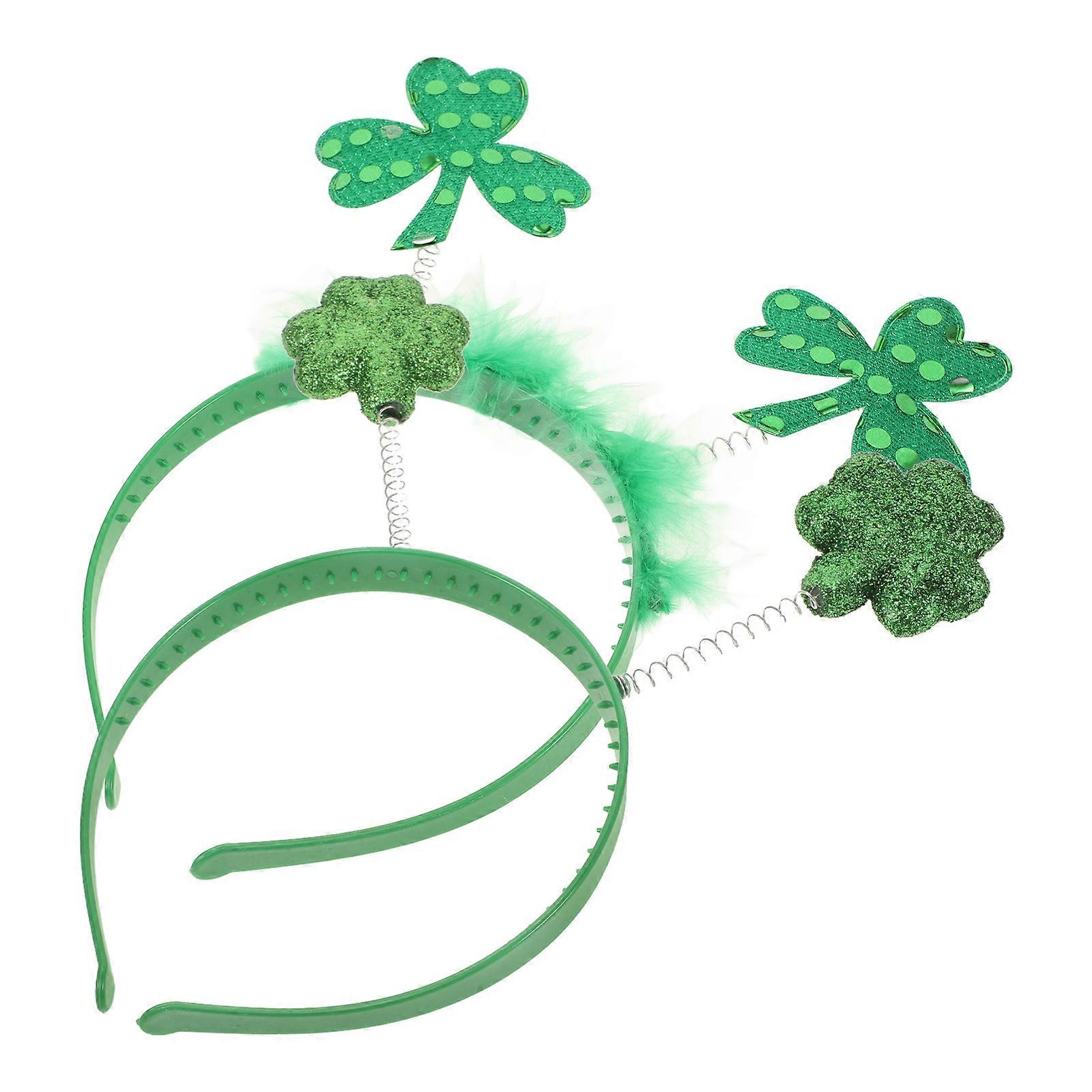 Green Shamrock Headband for St Patrick's Day Celebration Comfortable Foam Material Fits All Ages