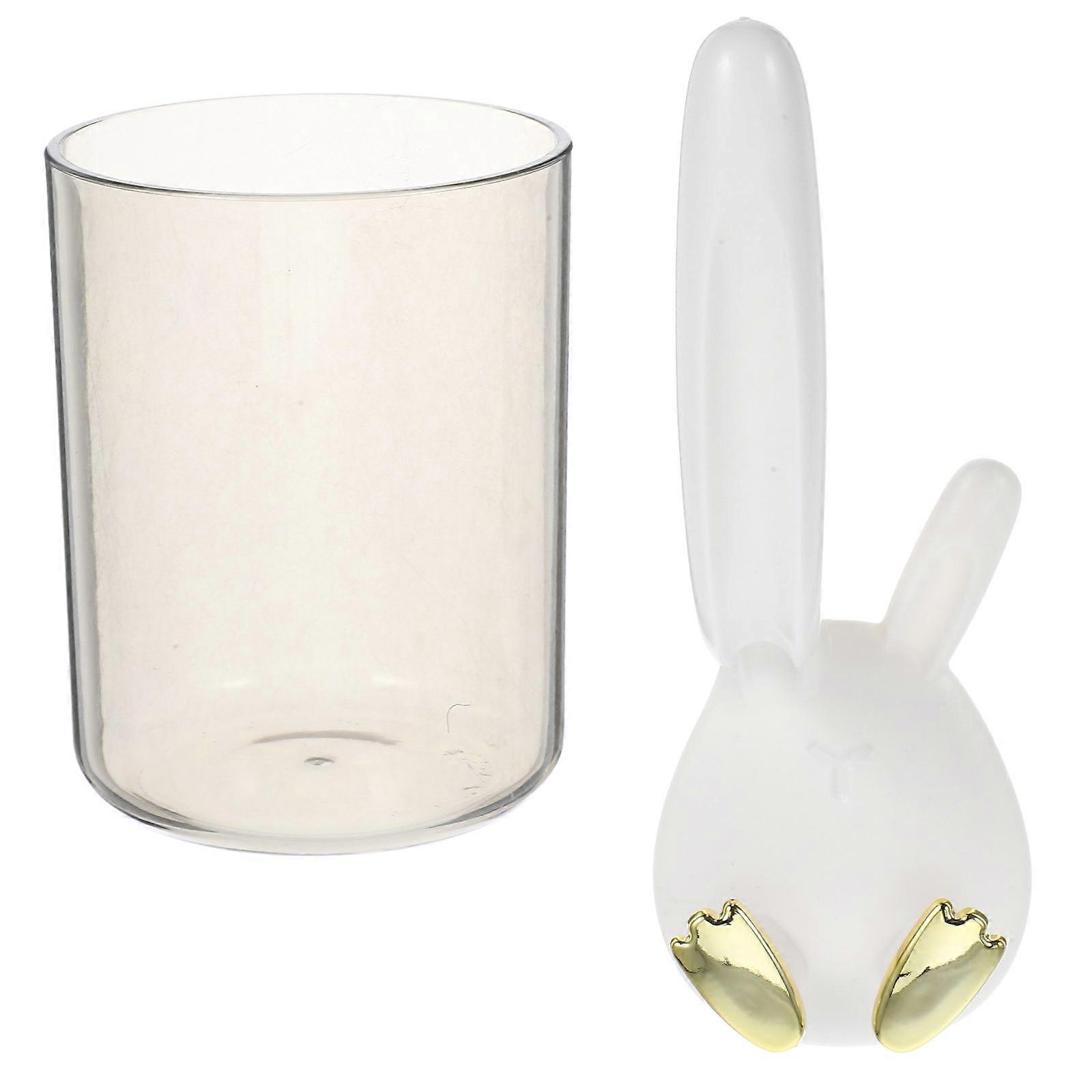 Space Saving Rabbit Toothbrush Holder For Kids Bathrooms With Suction Cup And Cover 1 Set