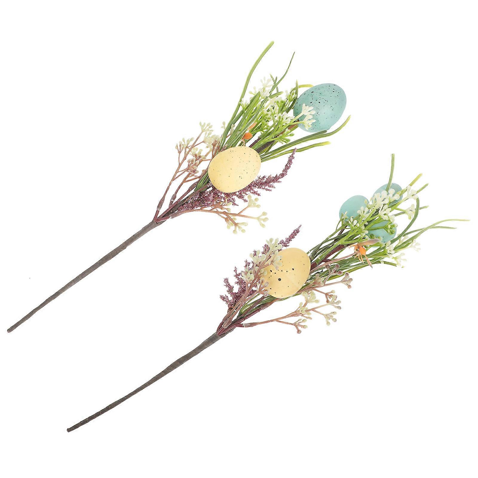Faux Flower Arrangements 2Set Spring Artificial Flowers Easter Decor Multi Color Fine Details Suitable For Housewarming Gifts And Decorative Items