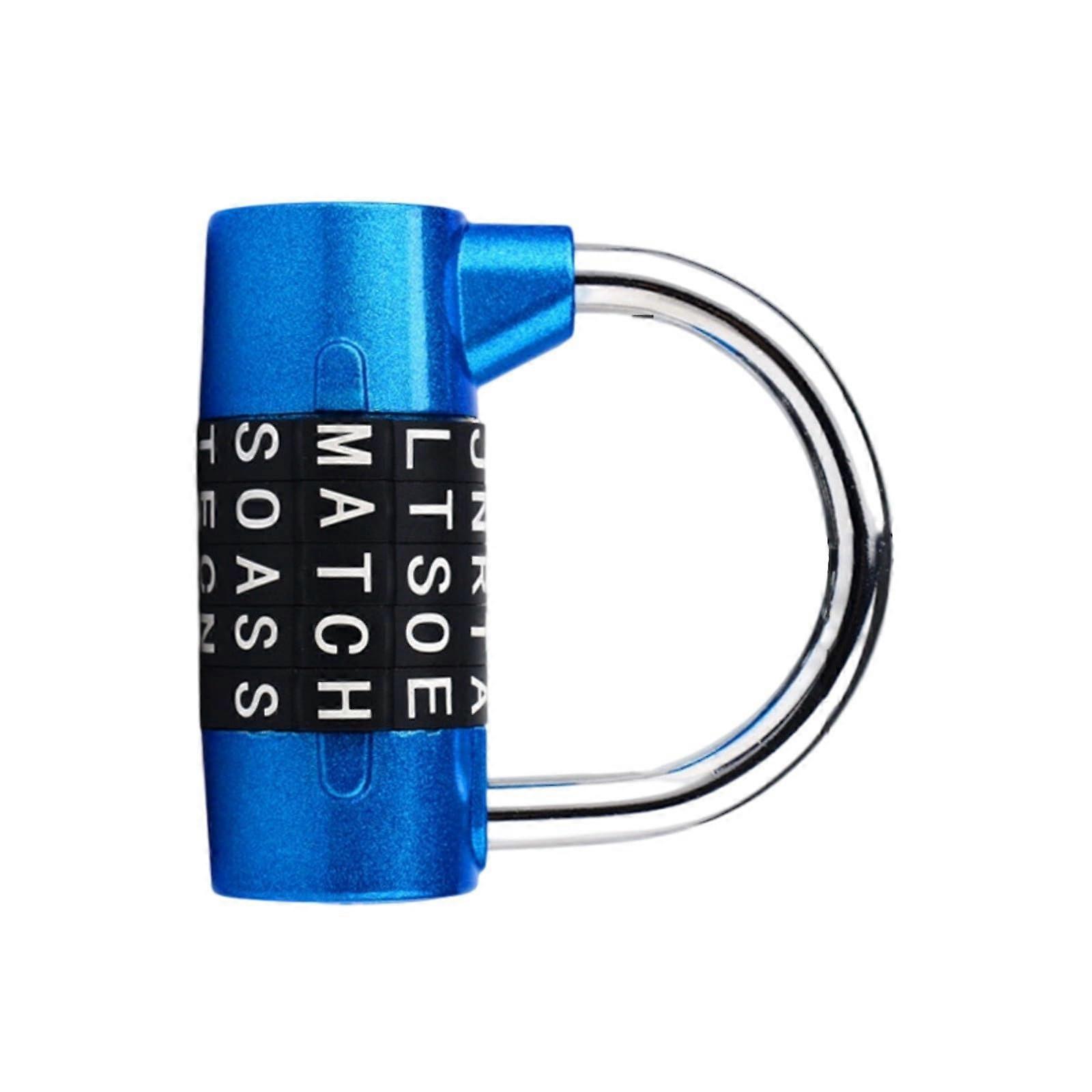 5-Letter Combination Padlock For Storage Cabinets Luggage Wardrobe Blue