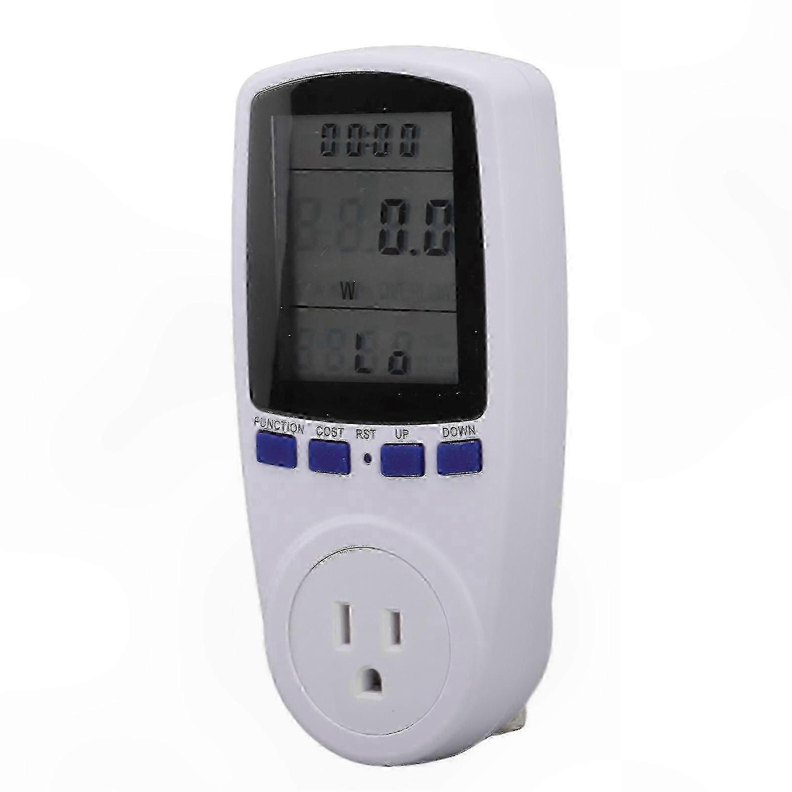 LCD Display Watt Meter with Alarm and Overload Protection, US Plug Energy Monitor