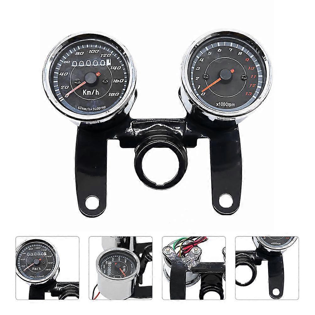 12V Two In One Motorcycle Speedometer Tachometer For Motorcycle Maintenance 16.1x12.6cm Durable ABS 1 Set
