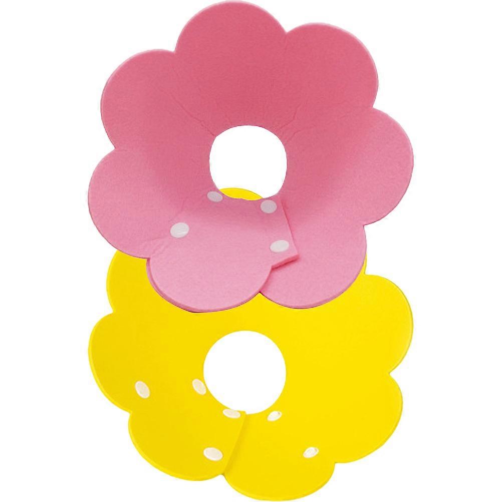 Soft Cat Cone Collar 2pcs Felt Licking Collar for Cats, Kittens & Pets, Injury Protection, Comfortable Design, Lemon Style