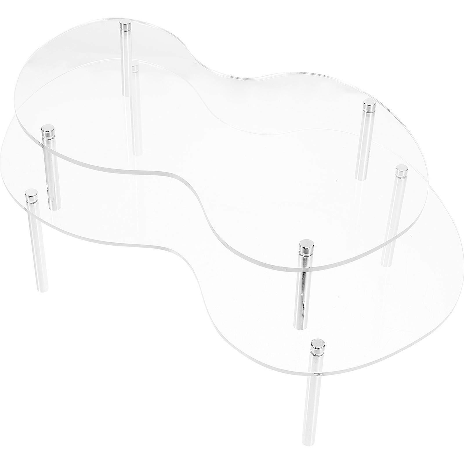 Cake Stand Elegant Storage Holder Transparent Display 30x19.4x7cm 1Set