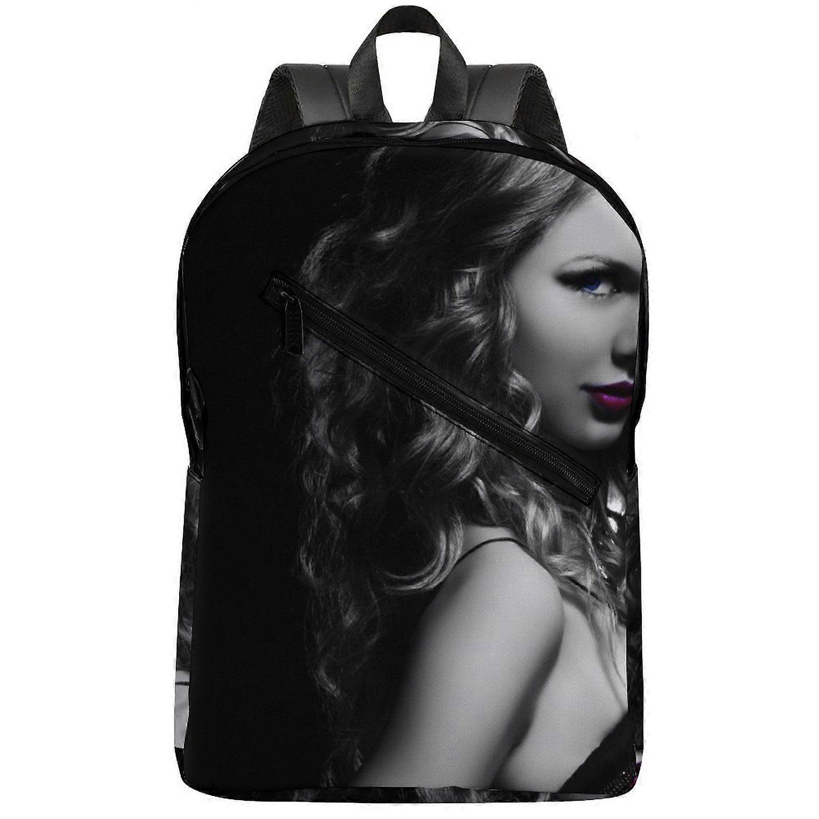w644 Taylor Swift Semi-Full Print 300D PU Backpack Designed for Comfort with Soft Padding and Adjustable Straps u644