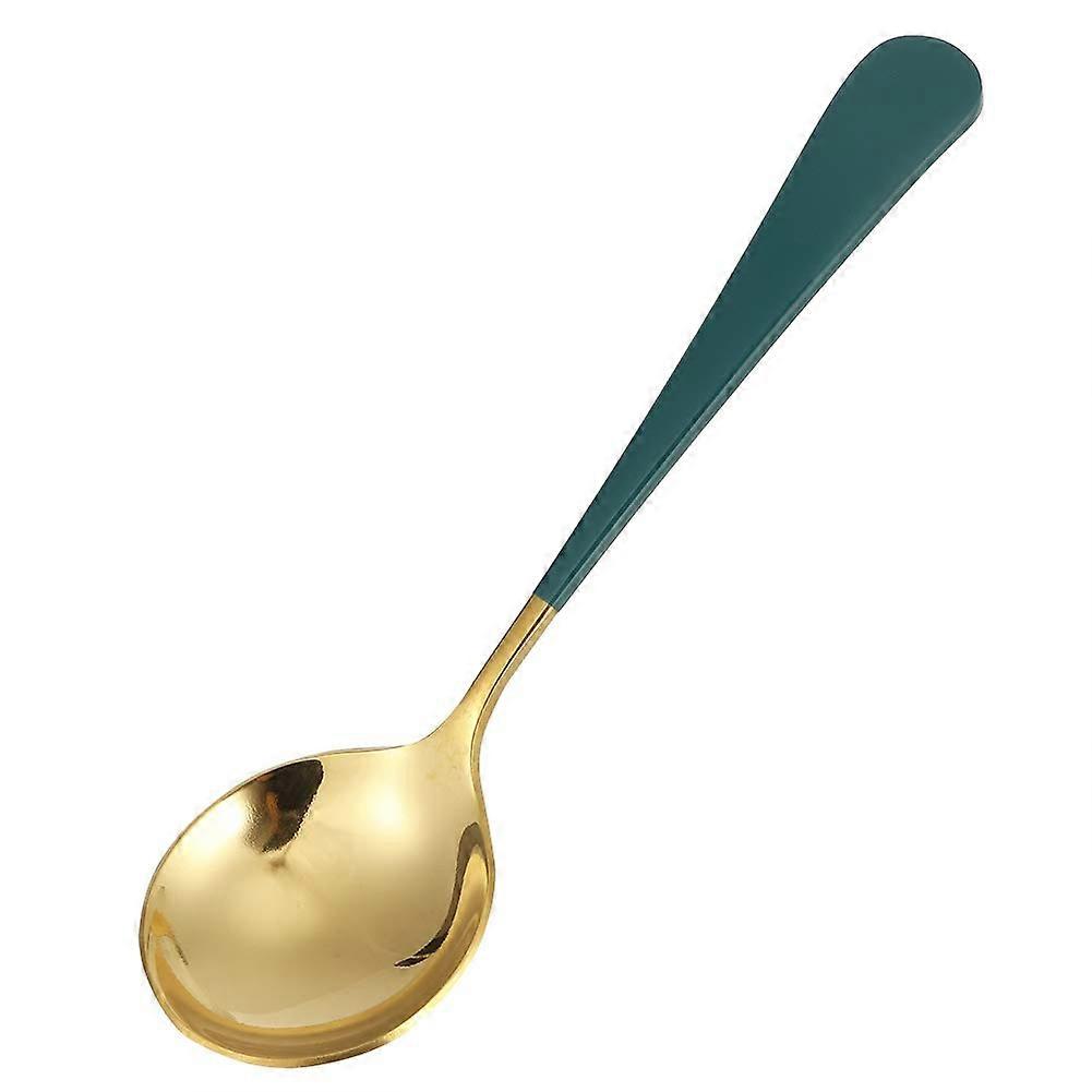 Spoon, Kitchen Utensils, Food-Grade Quality, Green Handle for Home Cooking