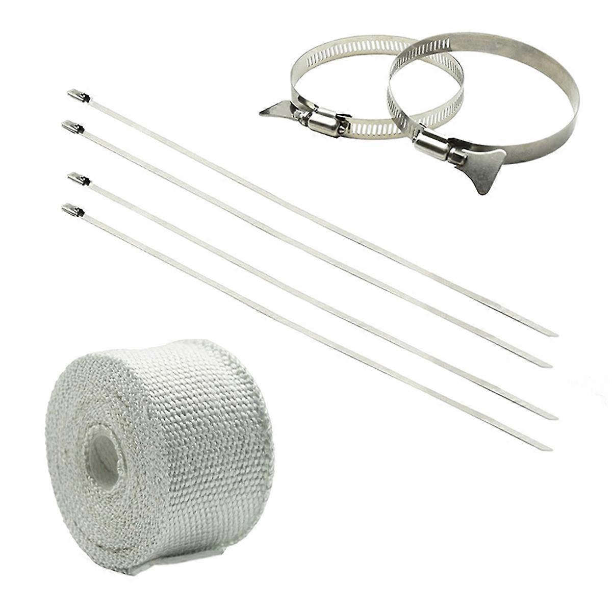 Fireproof Pipe Wrap Insulation with 2 Clamps Camping Tent Stove Pipe Protector Anti-Scald Furnace F