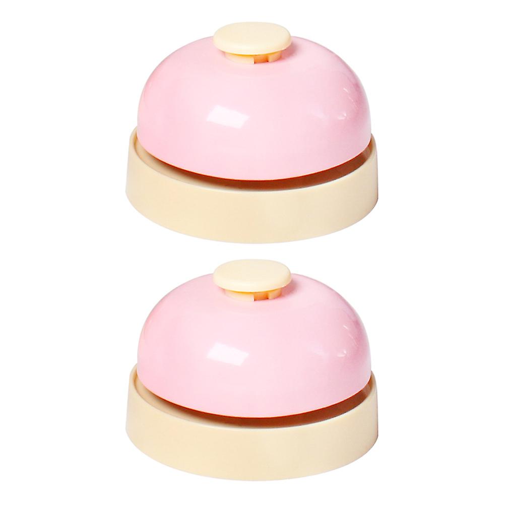 2Pcs Durable Pet Interactive Training Bells Perfect For Indoor Potty Training With Sturdy Pink Round Shape