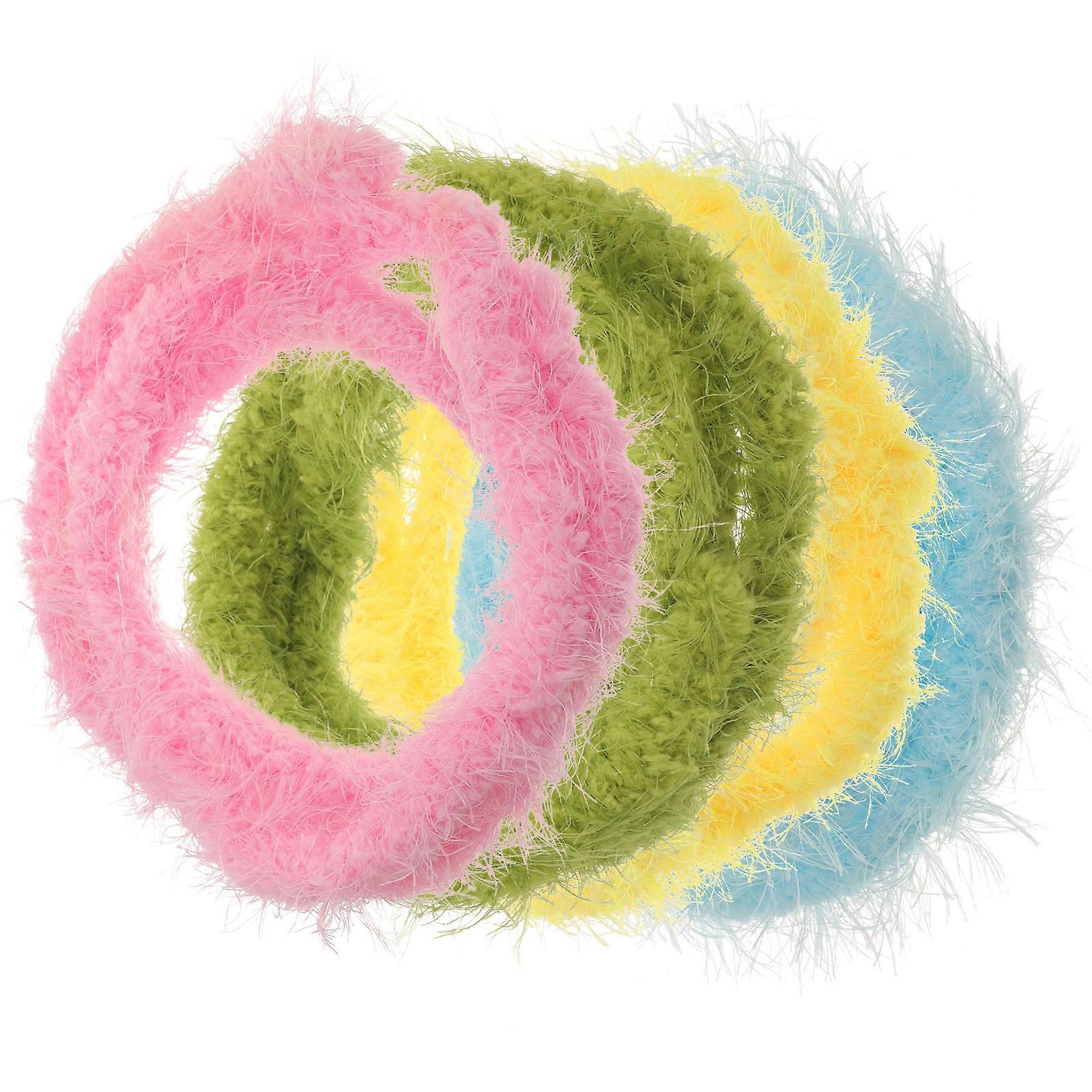 DIY Crafts Kit with Assorted Color Woolen Yarn and Plastic Materials for Creative Hat Flowers