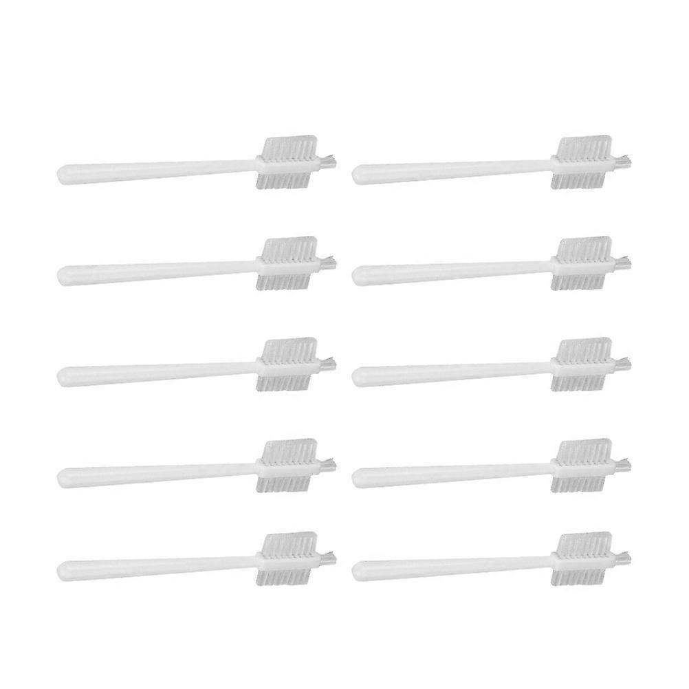 Food Processor Cleaning Brush 10Pcs Quality White Long Handle For Kitchen Use