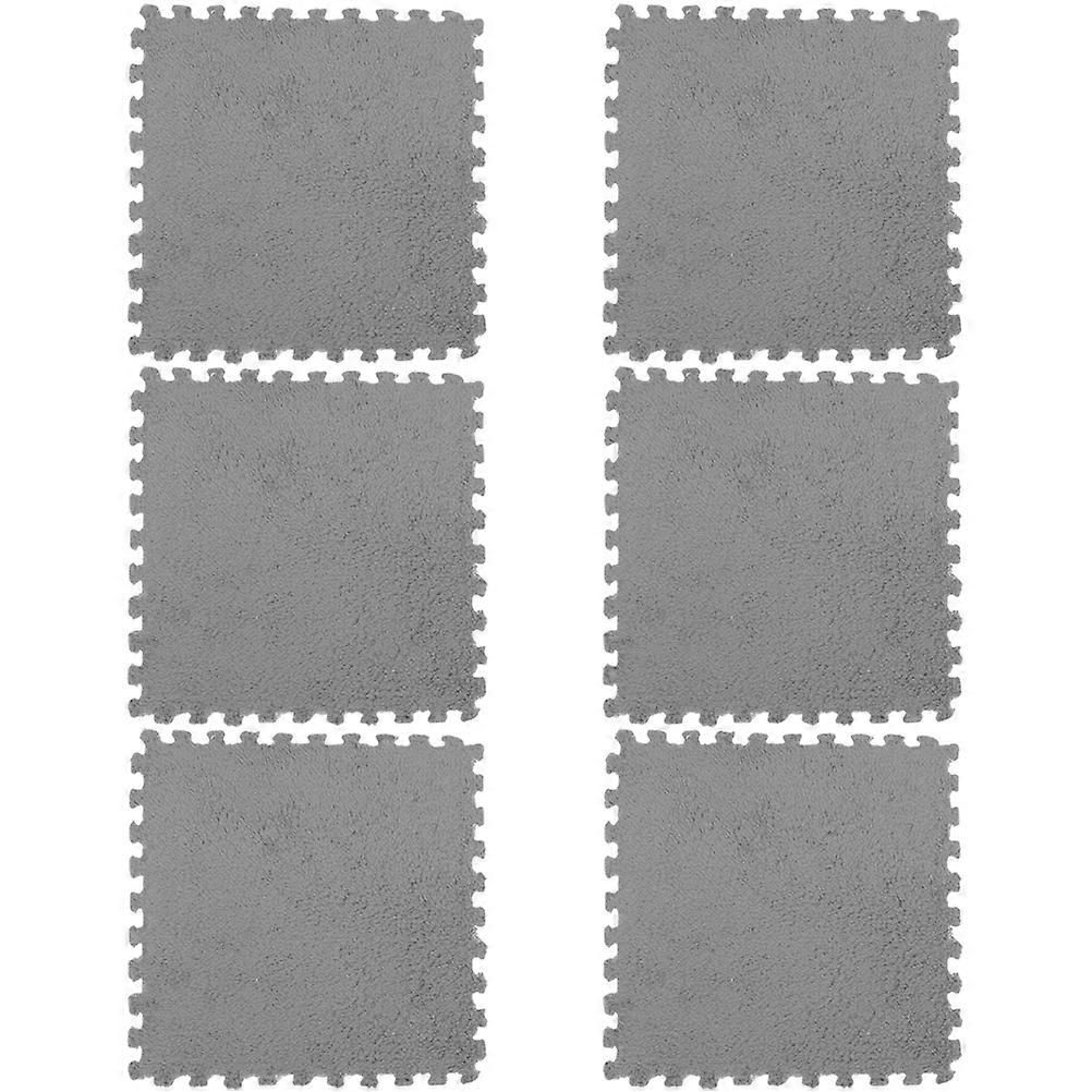 6 Pack Interlocking Floor Mats Grey EVA Soft Cushion for Workshop Home Office Durable Design