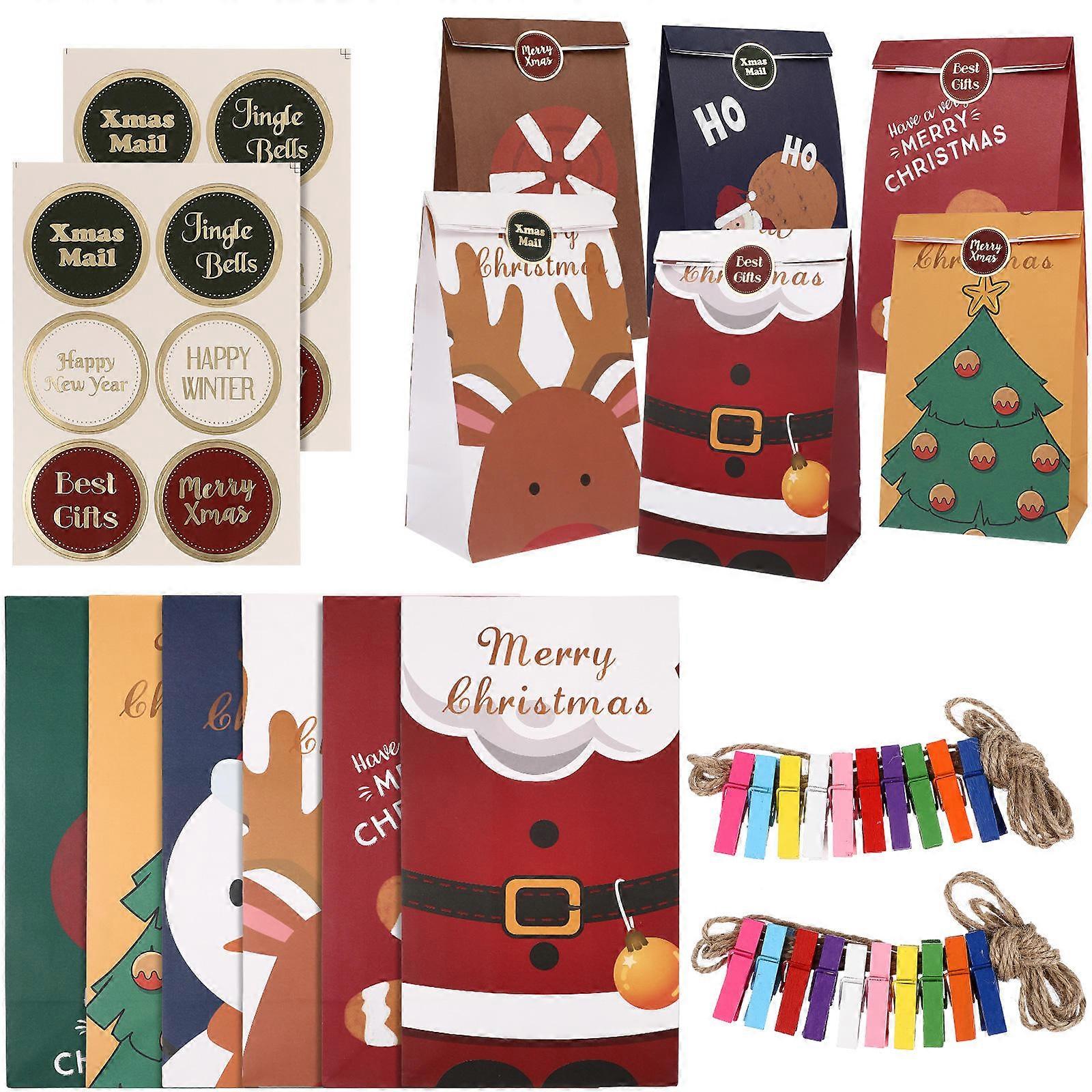 Multi-functional Christmas Gift Bags 12 Pcs Assorted Colors Perfect For Organizing Snacks And Holiday Celebrations