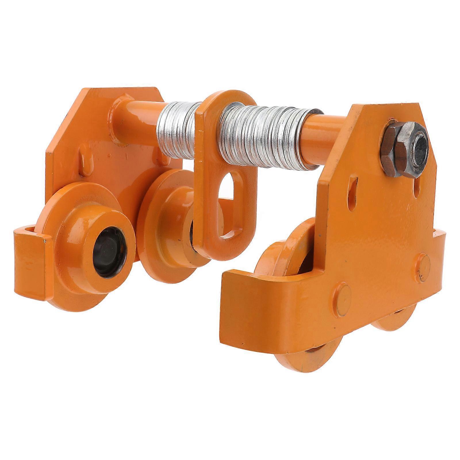 Heavy Duty Push Beam Trolley Designed For Warehouse Use Featuring Adjustable Dual Wheels For Curved Or Straight Track In Steel 1Pack